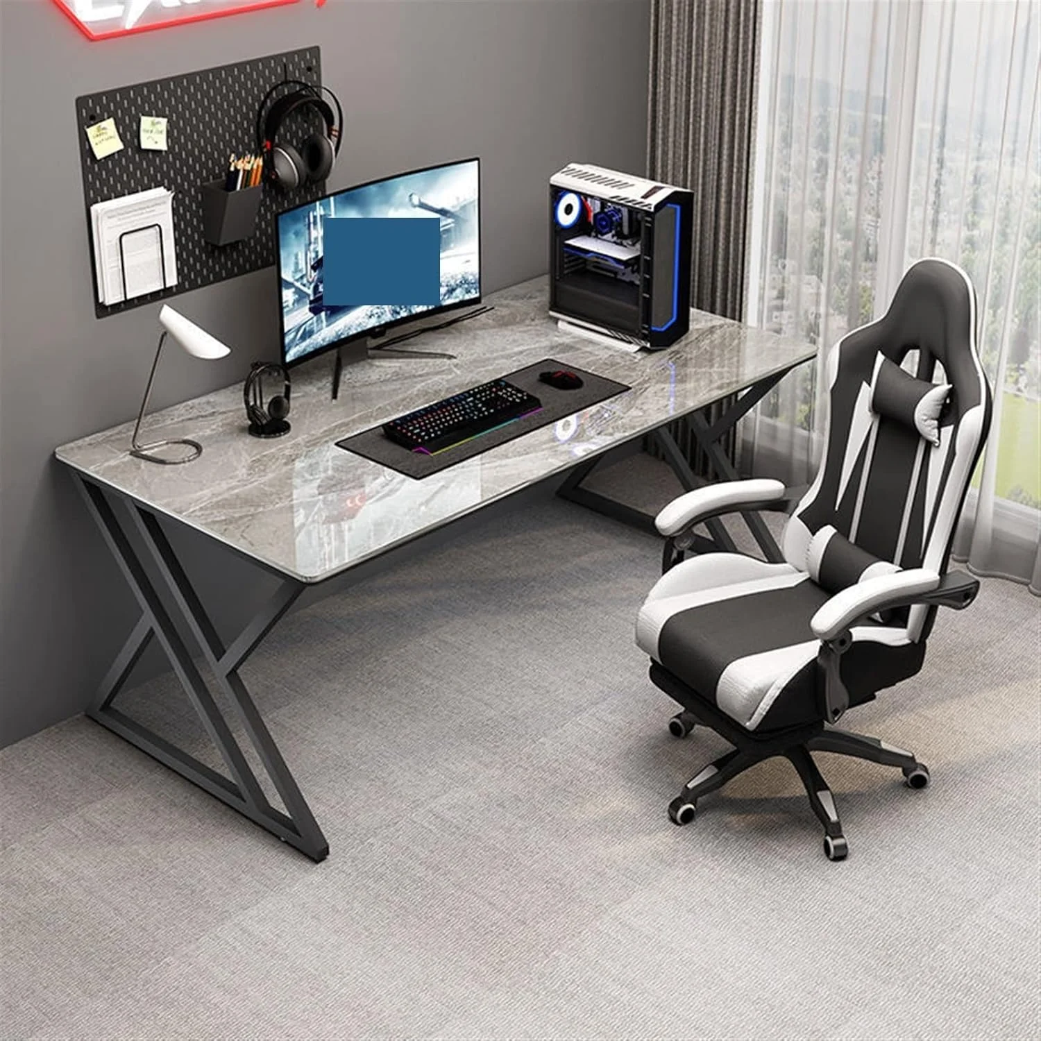 میز کار ZKSKOX مستطیلی، میز تحریر و صندلی مناسب اتاق خواب، میز کامپیوتر خانگی میز کار ZKSKOX مستطیلی، میز تحریر و صندلی مناسب اتاق خواب، میز کامپیوتر خانگی