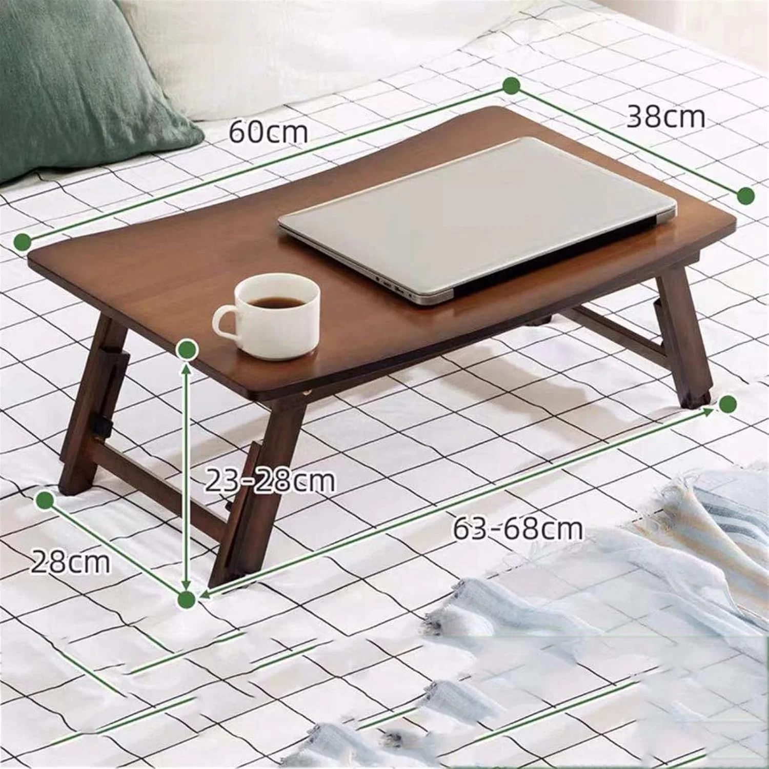 میز تاشو کار ZKSKOX، میز مطالعه روی تخت، مناسب لپ‌تاپ، میز تنبل، میز تحریر ساده، مناسب اتاق خواب و خوابگاه