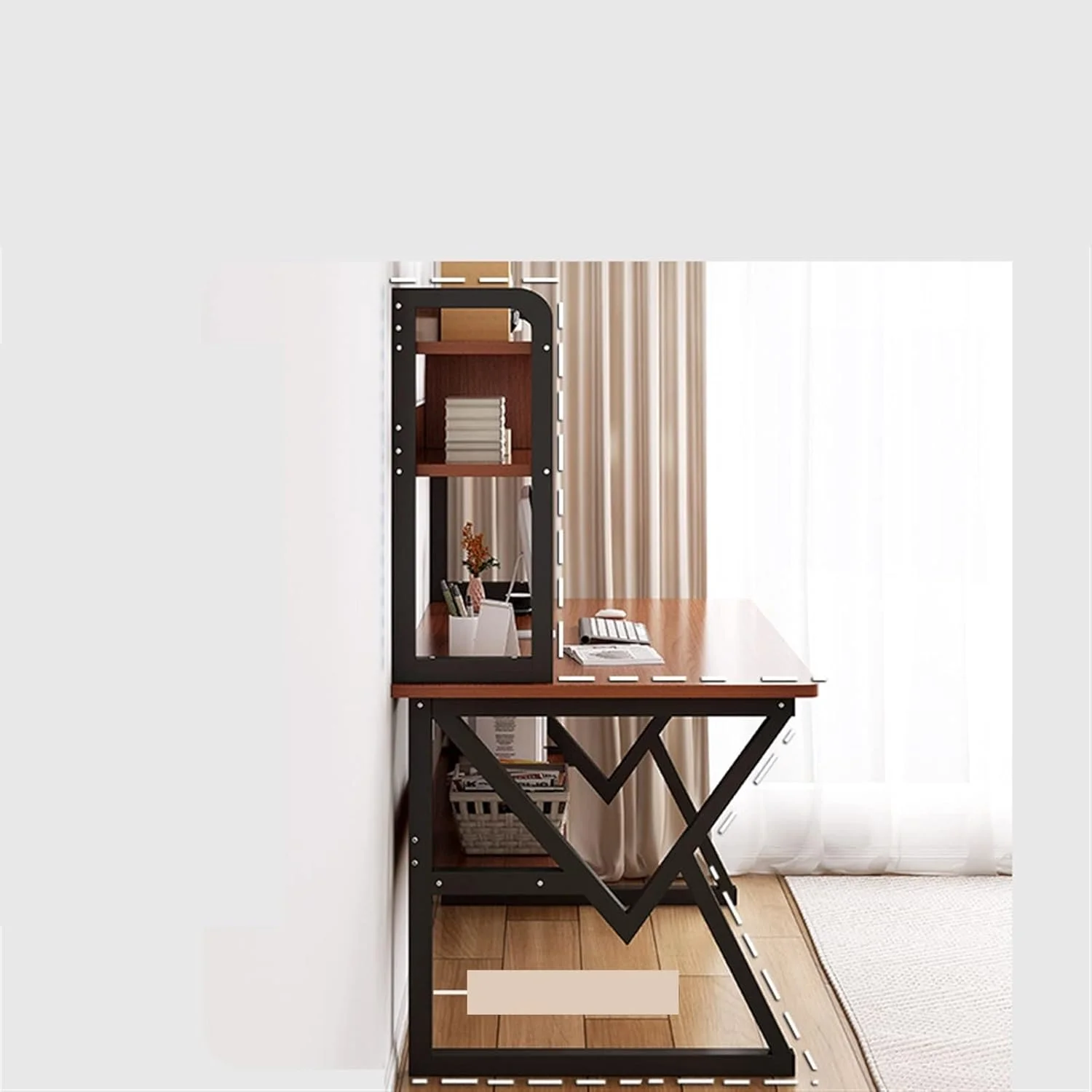 میز کار ZKSKOX، میز کامپیوتر، میز، اتاق خواب منزل، قفسه کتاب، میز، میز تحریر یکپارچه، میز کاربردی