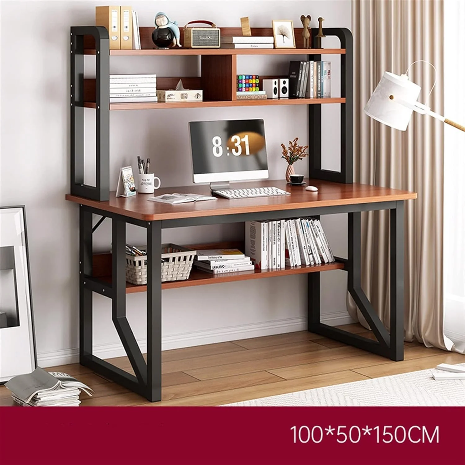 میز کار ZKSKOX، میز کامپیوتر، میز، اتاق خواب منزل، قفسه کتاب، میز، میز تحریر یکپارچه، میز کاربردی