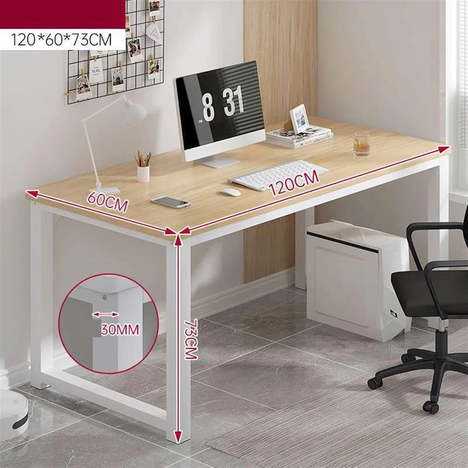 میز کامپیوتر رومیزی ZKSKOX، باریک و بلند، مناسب منزل، نصب روی دیوار، میز باریک، مناسب اتاق خواب، مستطیلی، مناسب نوشتن، اداری، میز مطالعه