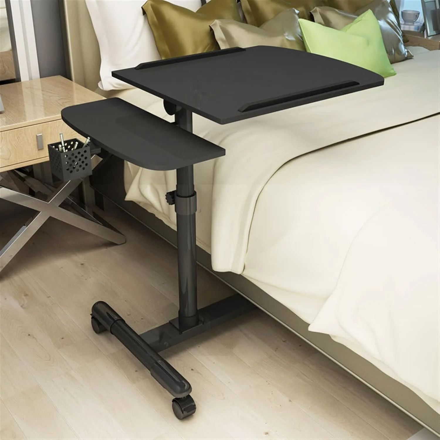 میز لپ‌تاپ ZKSKOX مناسب برای کار، میز کامپیوتر قابل استفاده روی تخت، میز متحرک با قابلیت تنظیم ارتفاع کنار تخت