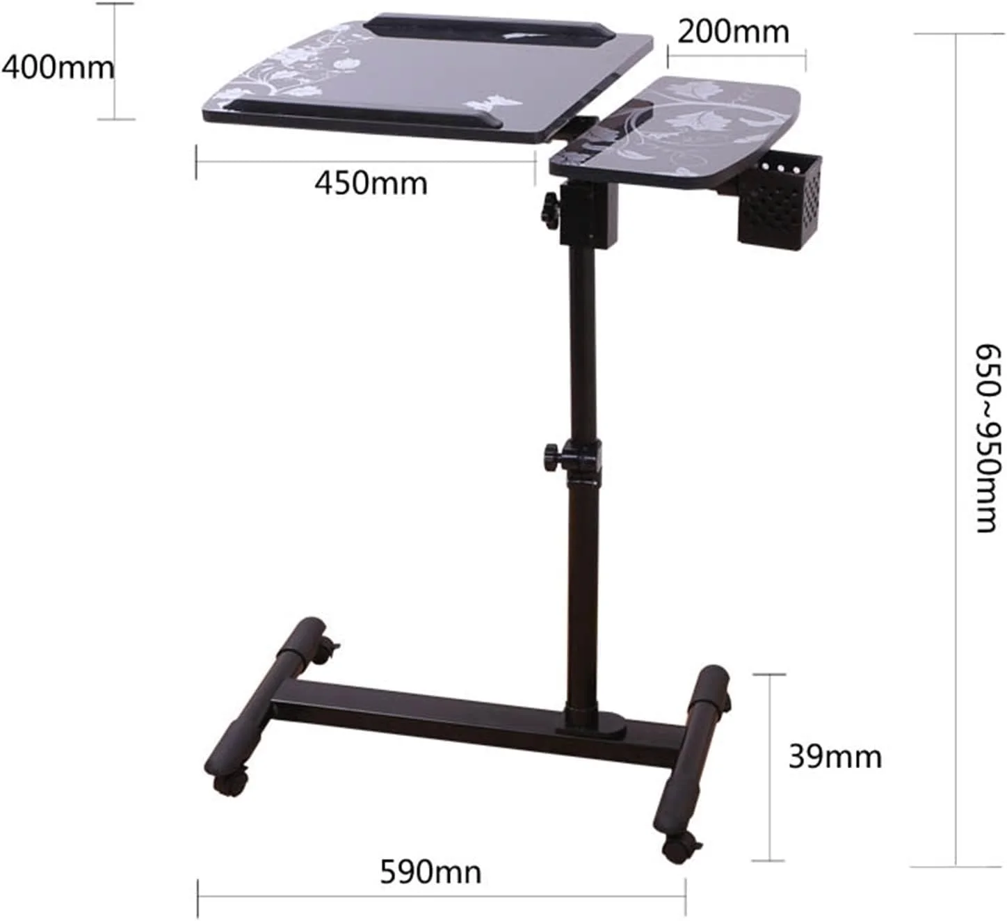 میز لپ‌تاپ ZKSKOX مناسب برای کار، میز کامپیوتر قابل استفاده روی تخت، میز متحرک با قابلیت تنظیم ارتفاع کنار تخت