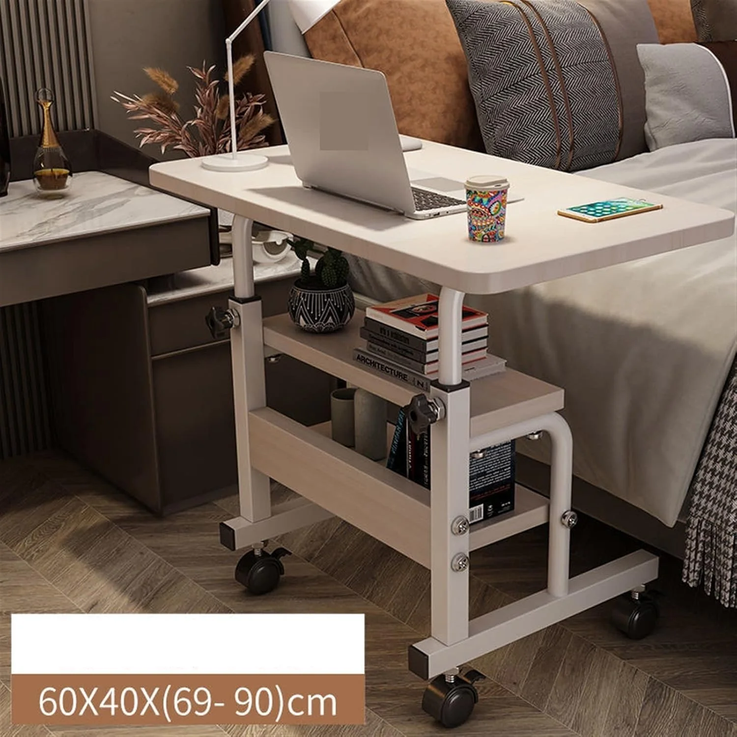 میز کار ZKSKOX، میز کنار تخت خواب، میز کامپیوتر بالابر، میز اتاق خواب، میز مطالعه روی تخت، میز مطالعه خانگی در خانه استیجاری