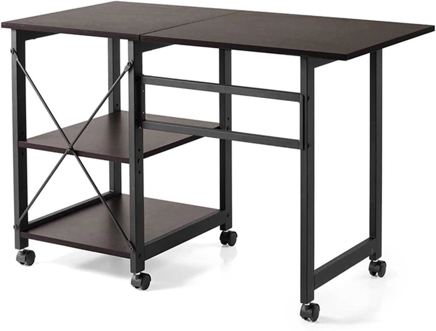 میز کار تاشو ZKSKOX، میز کامپیوتر اداری سیار، میز تحریر، قفسه کتاب، قفسه ذخیره سازی، مناسب برای فضاهای کوچک میز کار تاشو ZKSKOX، میز کامپیوتر اداری سیار، میز تحریر، قفسه کتاب، قفسه ذخیره سازی، مناسب برای فضاهای کوچک