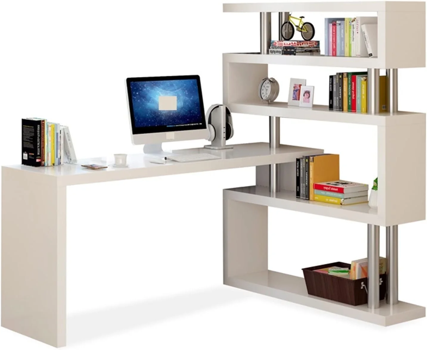 میز کار گوشه ای با قفسه کتاب و کتابخانه، میز کامپیوتر رومیزی با میز برای نوشتن دانش آموزان، میز گوشه ای برای مصارف خانگی میز کار گوشه ای با قفسه کتاب و کتابخانه، میز کامپیوتر رومیزی با میز برای نوشتن دانش آموزان، میز گوشه ای برای مصارف خانگی