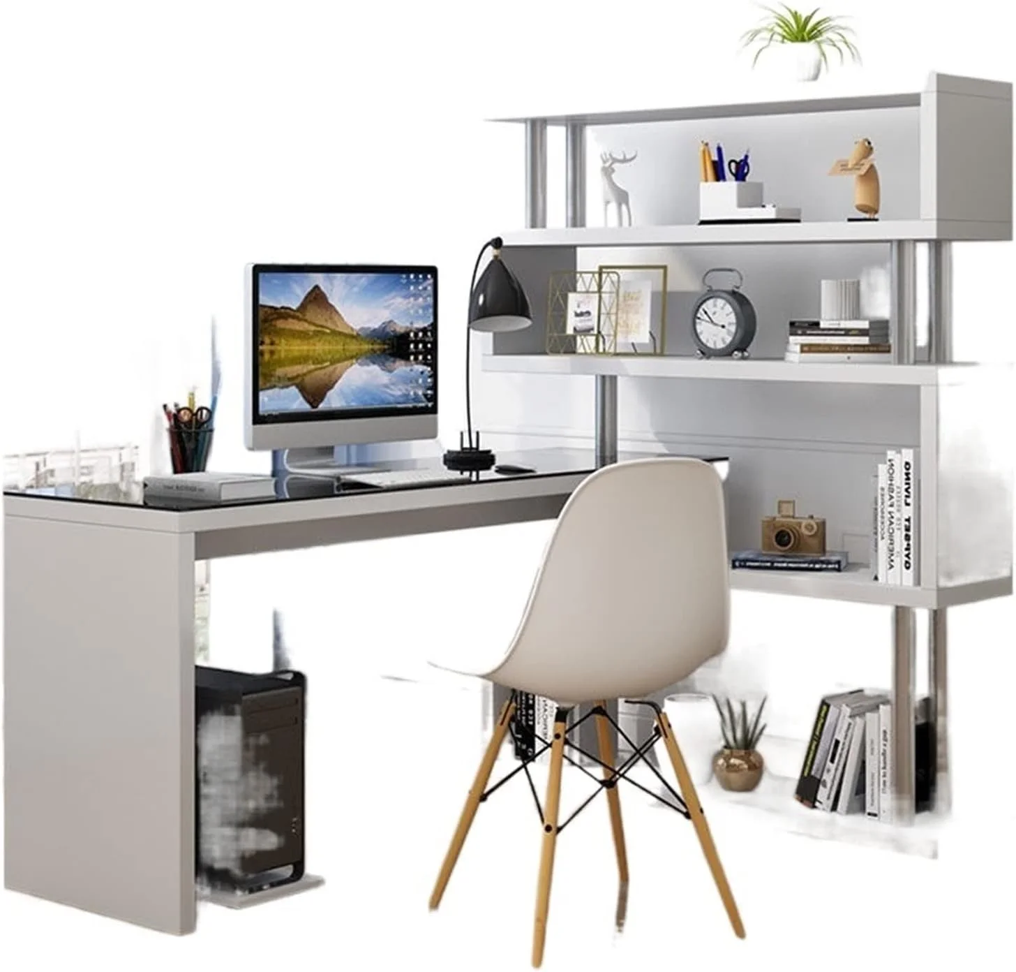 میز کار مناسب اتاق کار، نشیمن، اتاق خواب، میز تحریر، میز کامپیوتر با روکش سفید میز کار مناسب اتاق کار، نشیمن، اتاق خواب، میز تحریر، میز کامپیوتر با روکش سفید