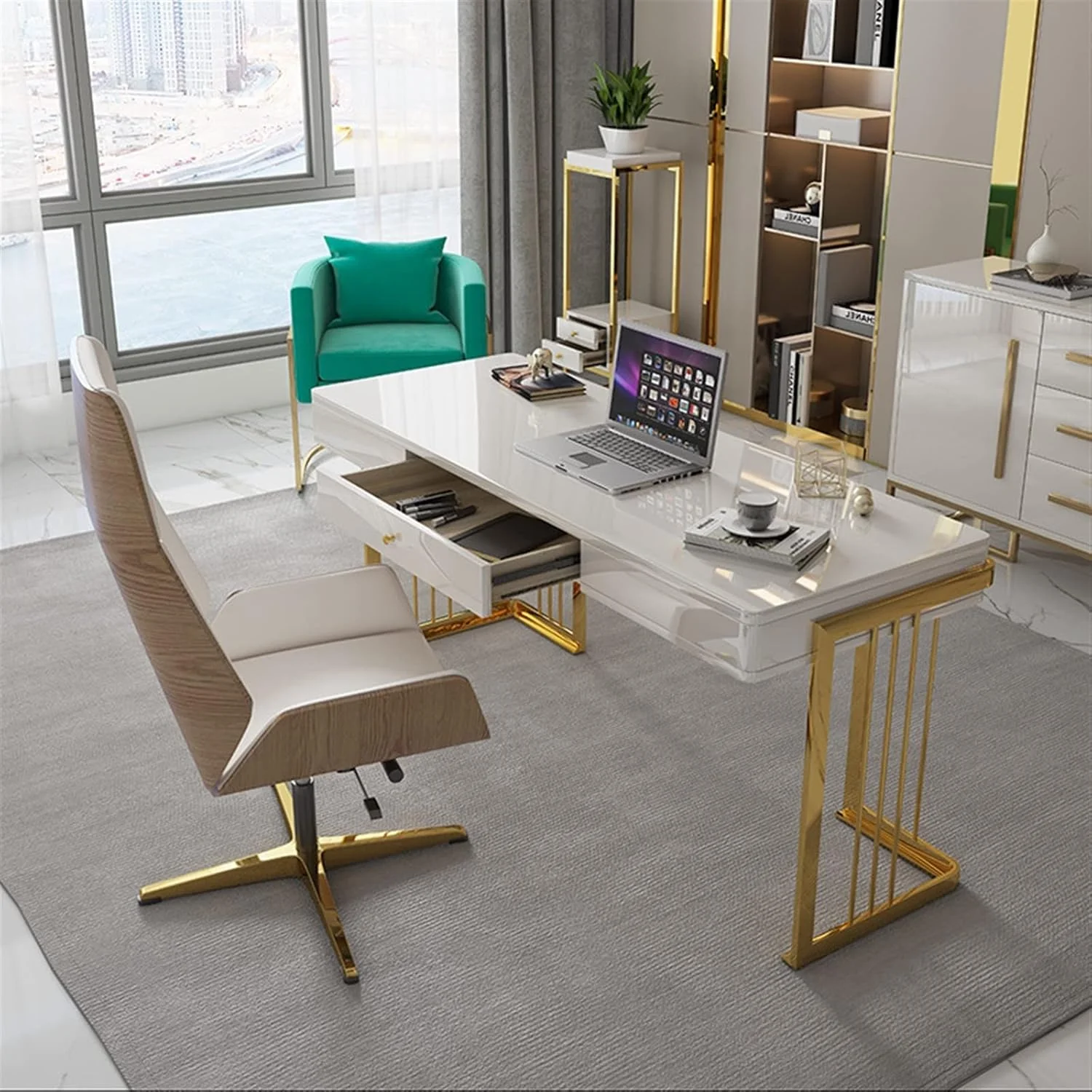 میز کار ZKSKOX، میز اداری، صندلی، کامپیوتر خانگی میز کار ZKSKOX، میز اداری، صندلی، کامپیوتر خانگی