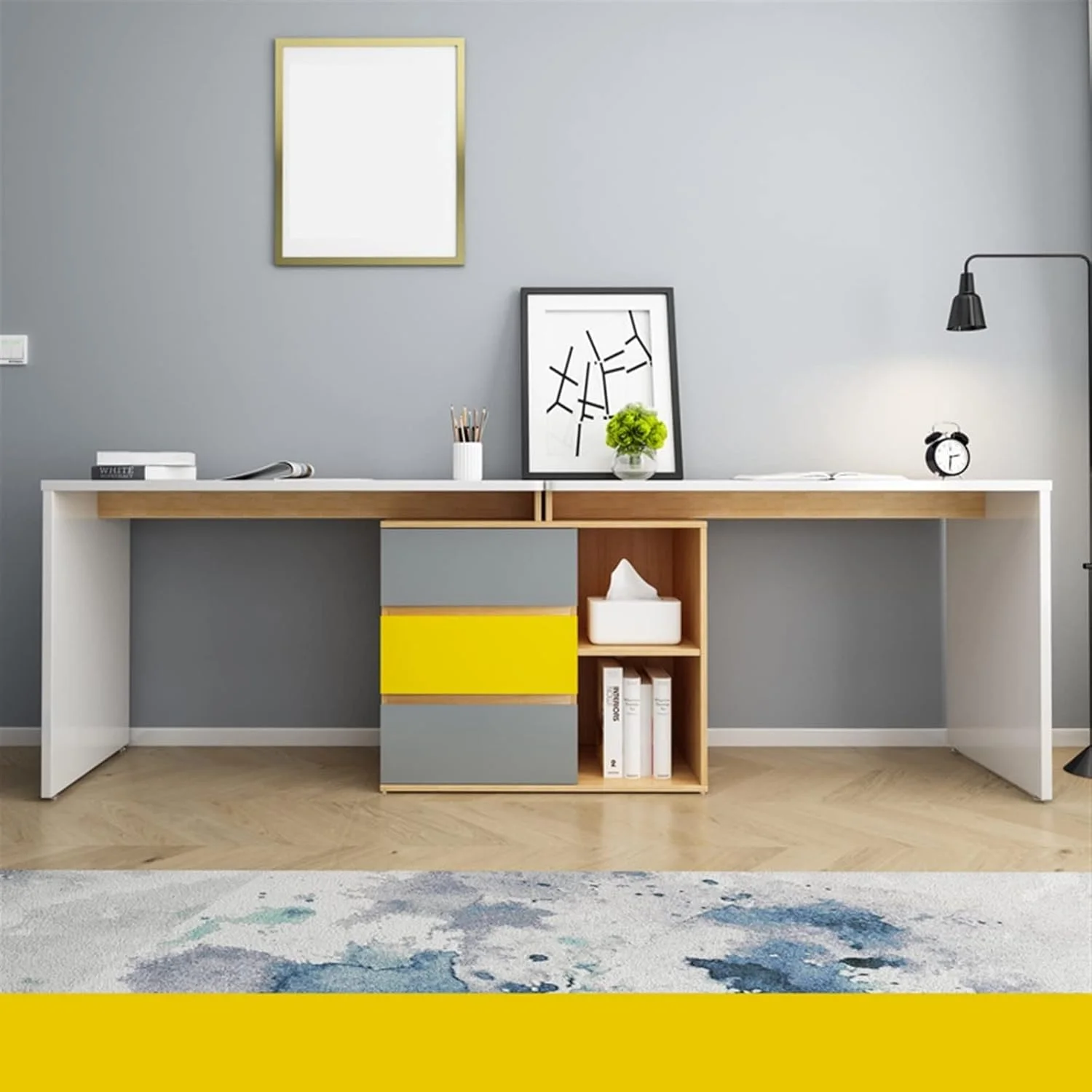 میز کار مدل ال، میز کامپیوتر بلند گوشه ای تلسکوپی، میز تحریر دو نفره مناسب منزل و اتاق خواب میز کار مدل ال، میز کامپیوتر بلند گوشه ای تلسکوپی، میز تحریر دو نفره مناسب منزل و اتاق خواب