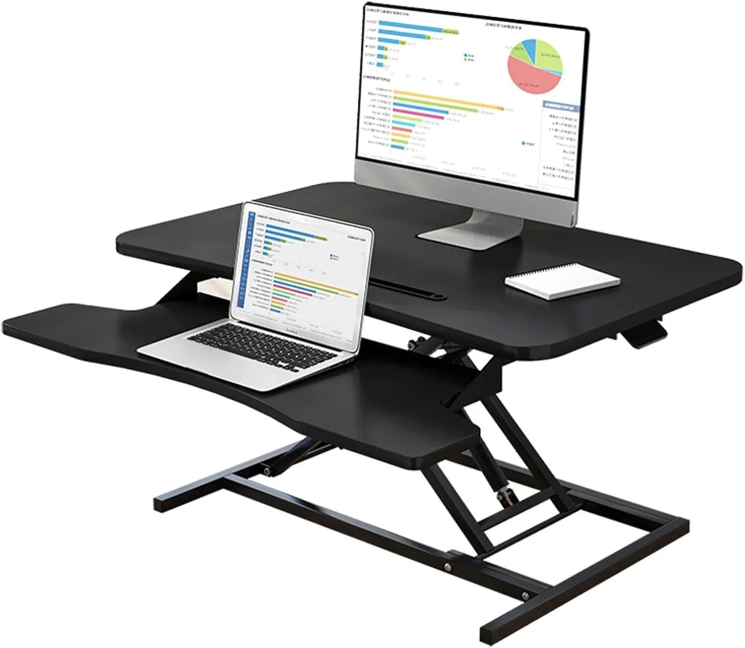 میز کار ایستاده و نشسته، میز کامپیوتر تاشو، میز نمایش پنوماتیک بدون پله، میز کار متحرک لپ تاپ