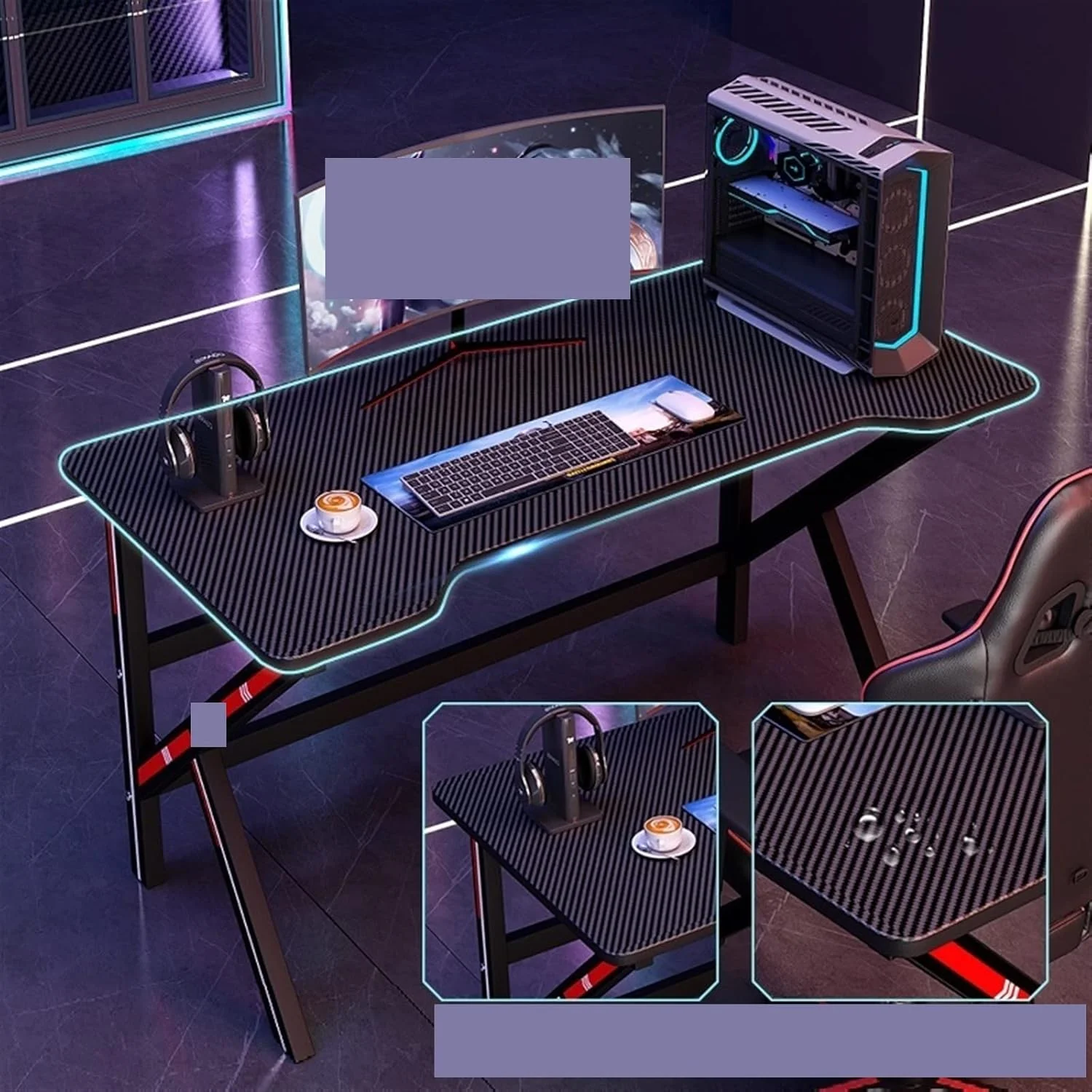 میز کار ZKSKOX، میز بازی کامپیوتر، میز رقابتی، میز اداری، میز خانگی، میز مطالعه، میز تحریر، میز