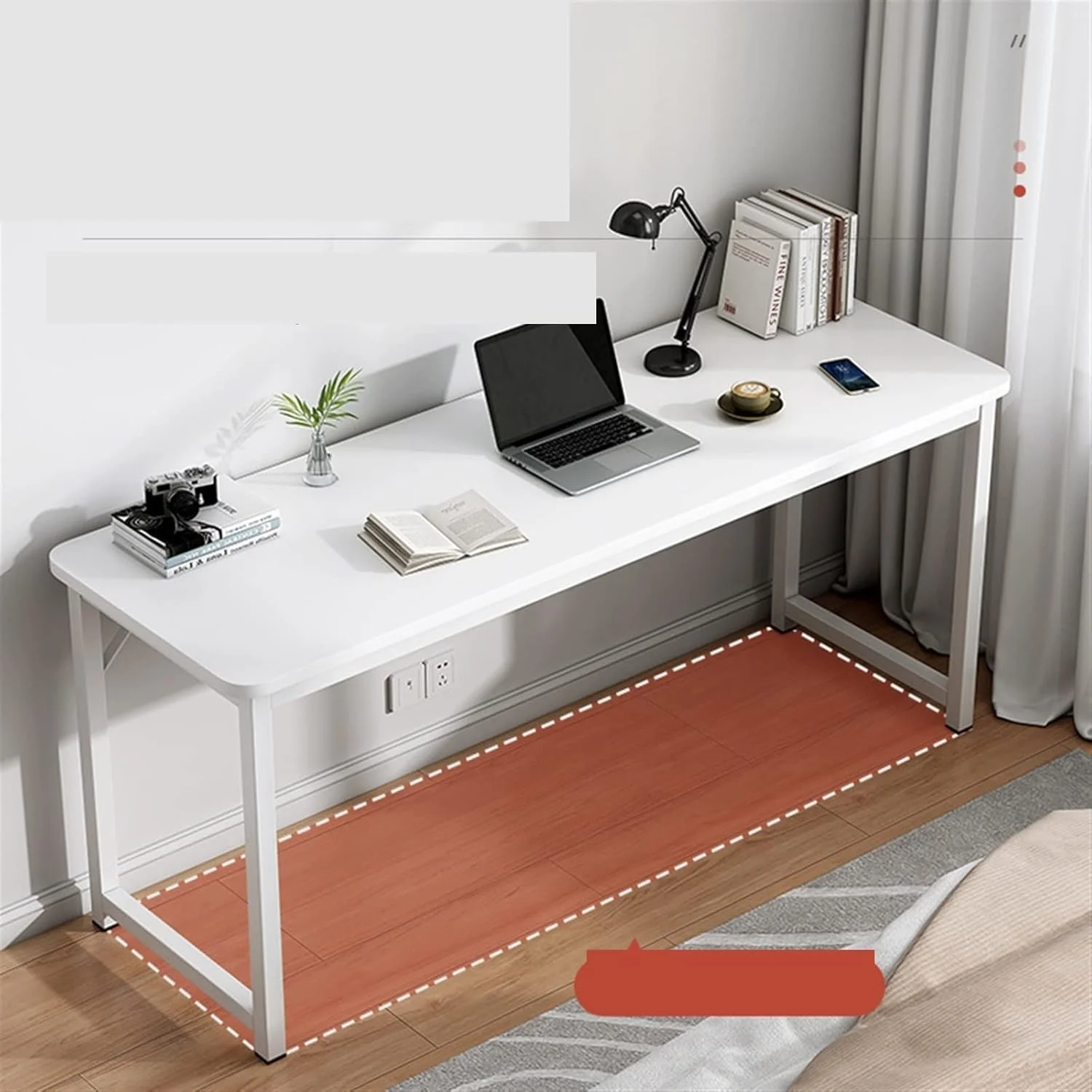 میز کار ZKSKOX، میز کامپیوتر، میز ساده، میز خانگی، میز بلند، میز باریک اتاق خواب، میز تحریر دانشجویی، میز مستطیلی کارگاهی