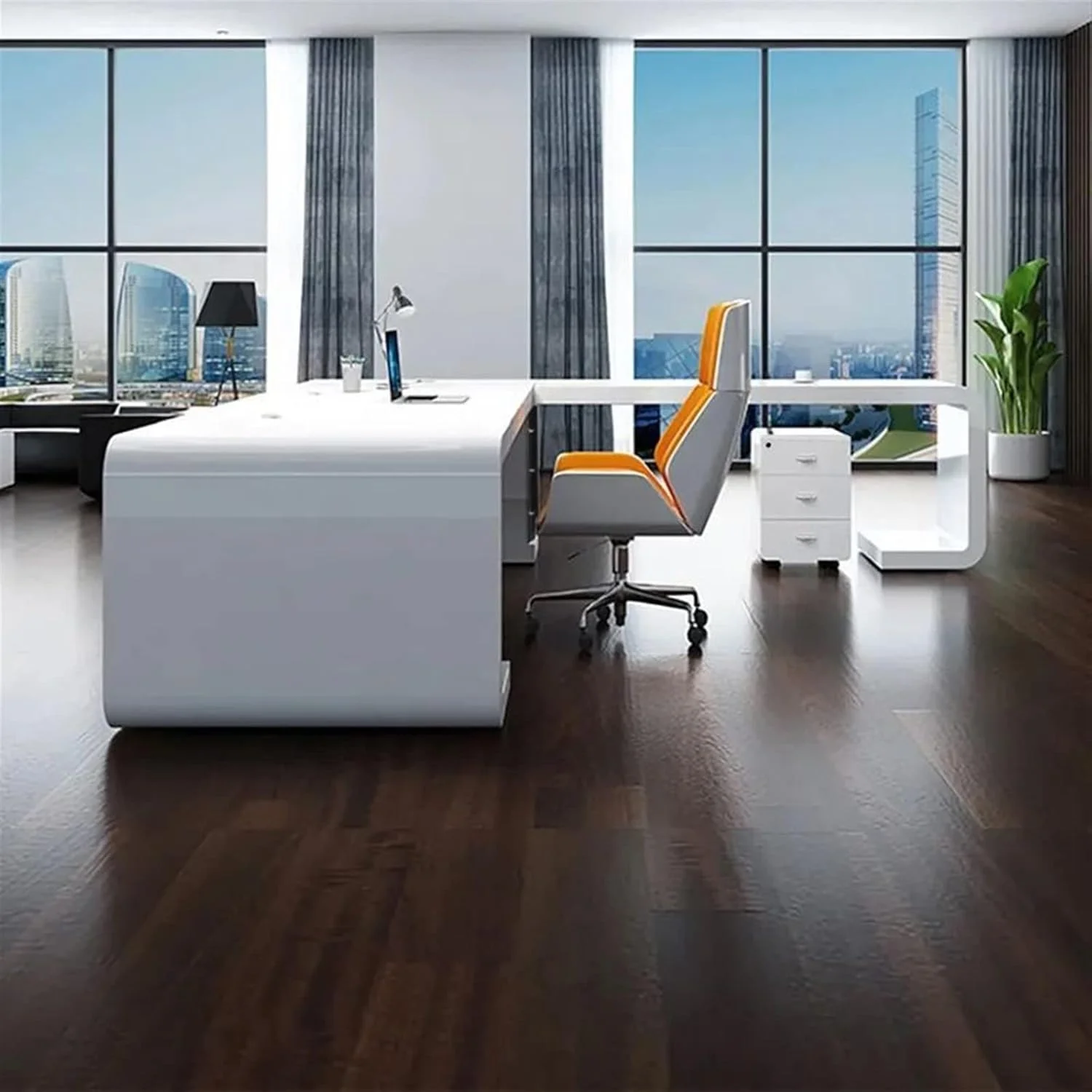 میز کار ZKSKOX، میز مدیریتی، میز کامپیوتر، ترکیب میز و صندلی