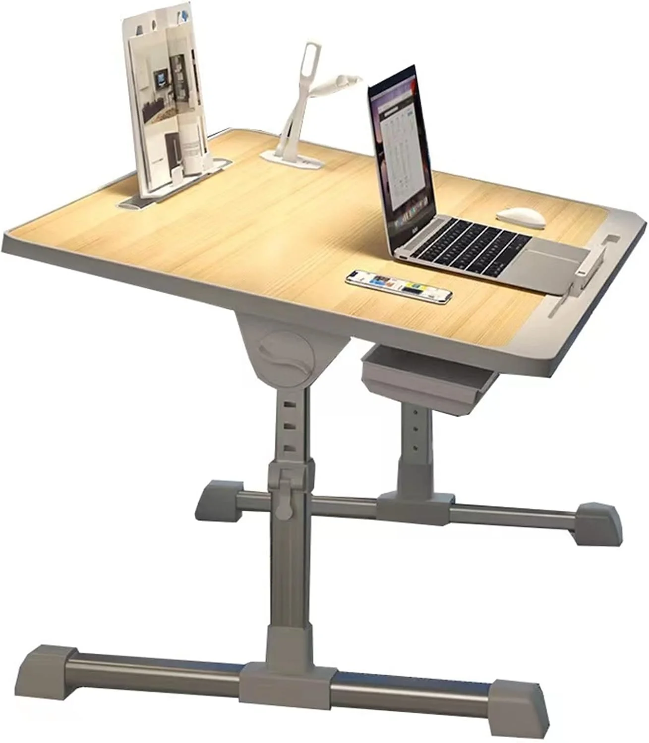 میز کار تاشو قابل تنظیم ارتفاع، مناسب برای خوابگاه، میز مطالعه، میز تخت خواب چند منظوره، میز کامپیوتر کوچک تاشو با قابلیت شیب میز کار تاشو قابل تنظیم ارتفاع، مناسب برای خوابگاه، میز مطالعه، میز تخت خواب چند منظوره، میز کامپیوتر کوچک تاشو با قابلیت شیب