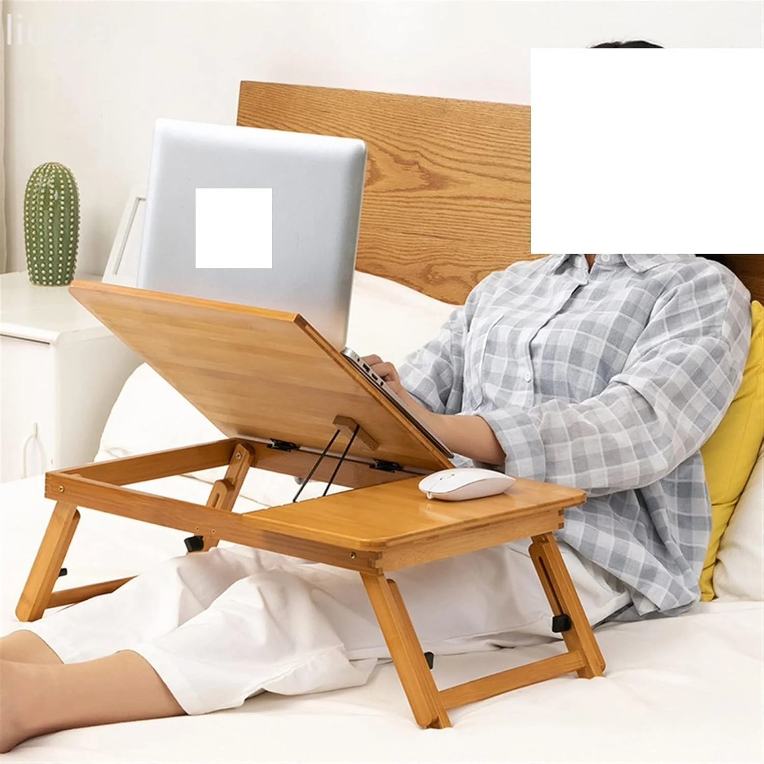 میز کار تاشو ZKSKOX مناسب تخت، میز کامپیوتر تنبل، میز تحریر چند منظوره خوابگاهی کوچک