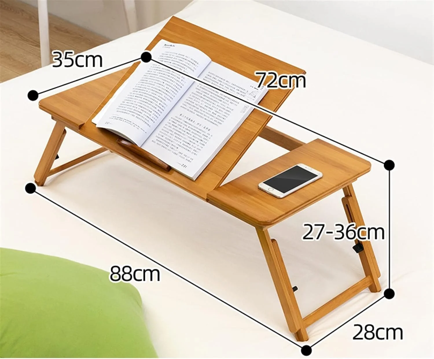 میز کار تاشو ZKSKOX مناسب تخت، میز کامپیوتر تنبل، میز تحریر چند منظوره خوابگاهی کوچک
