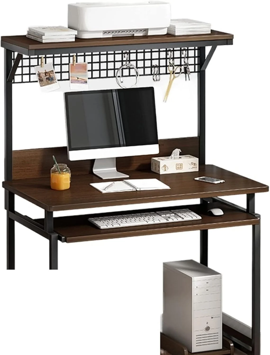 میز کار ZKSKOX کوچک مناسب اتاق خواب تک نفره، باریک و مناسب کیبورد و کامپیوتر