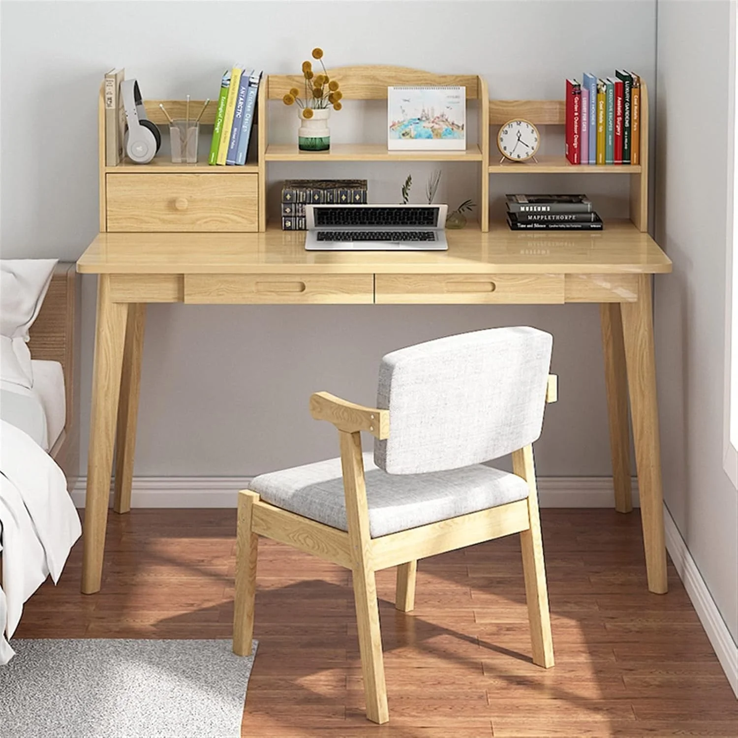 میز کار، میز و قفسه کتاب یکپارچه مناسب اتاق خواب منزل، مطالعه، کامپیوتر، خانواده کوچک