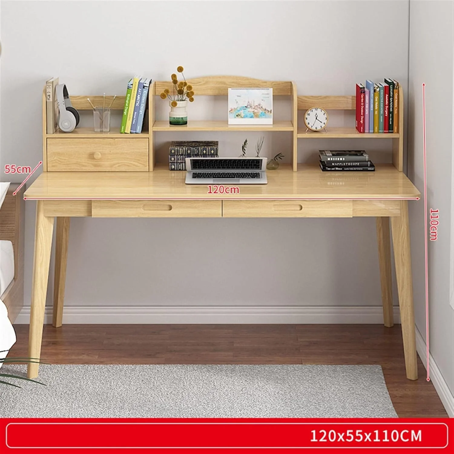 میز کار، میز و قفسه کتاب یکپارچه مناسب اتاق خواب منزل، مطالعه، کامپیوتر، خانواده کوچک