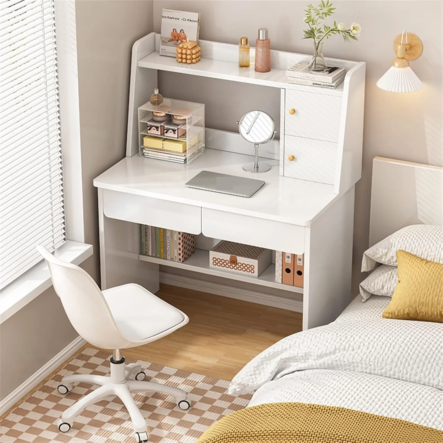 میز کار ZKSKOX، میز کامپیوتر، میز آرایش اتاق خواب، میز مطالعه دانش آموزی خانگی، میز تحریر مستطیلی