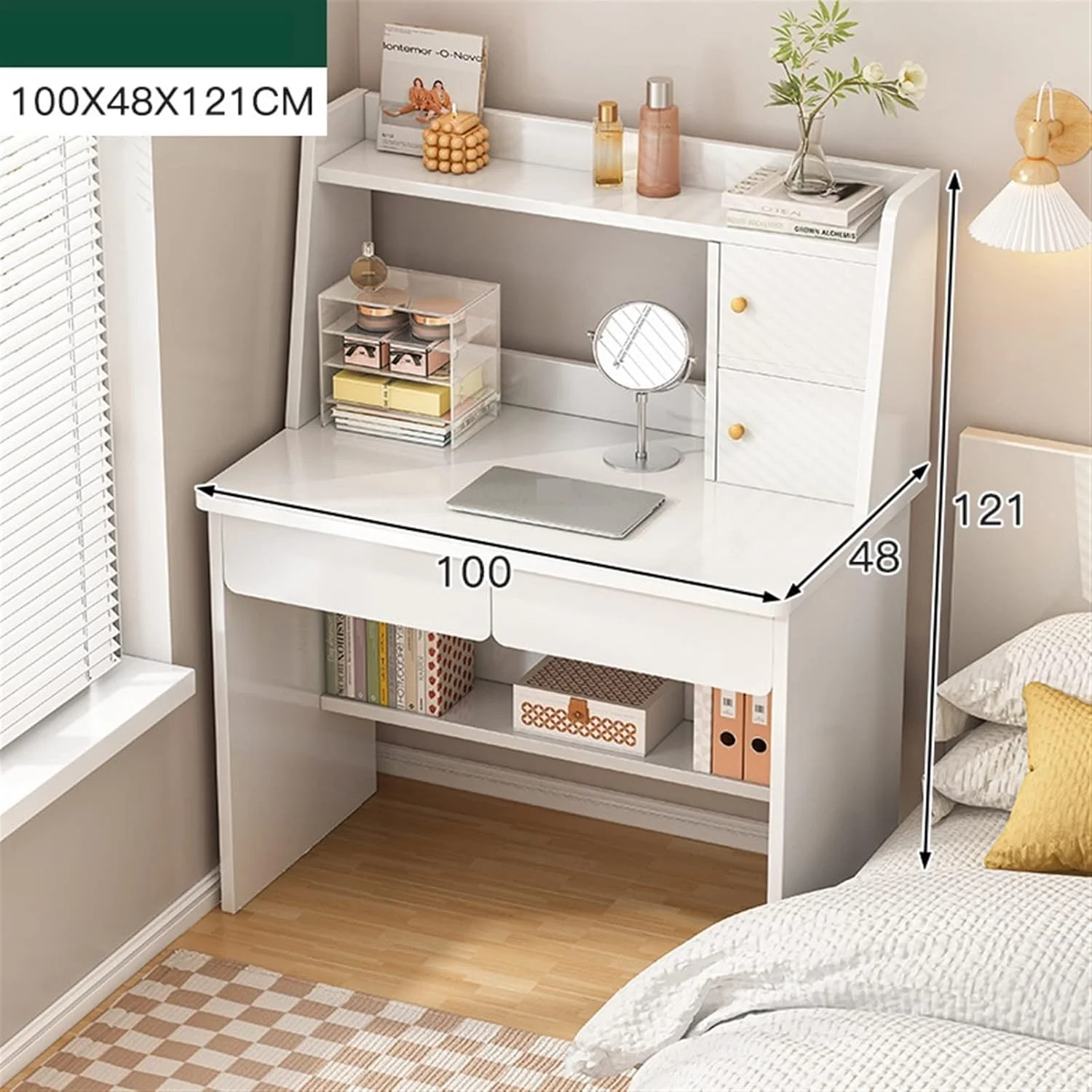 میز کار ZKSKOX، میز کامپیوتر، میز آرایش اتاق خواب، میز مطالعه دانش آموزی خانگی، میز تحریر مستطیلی