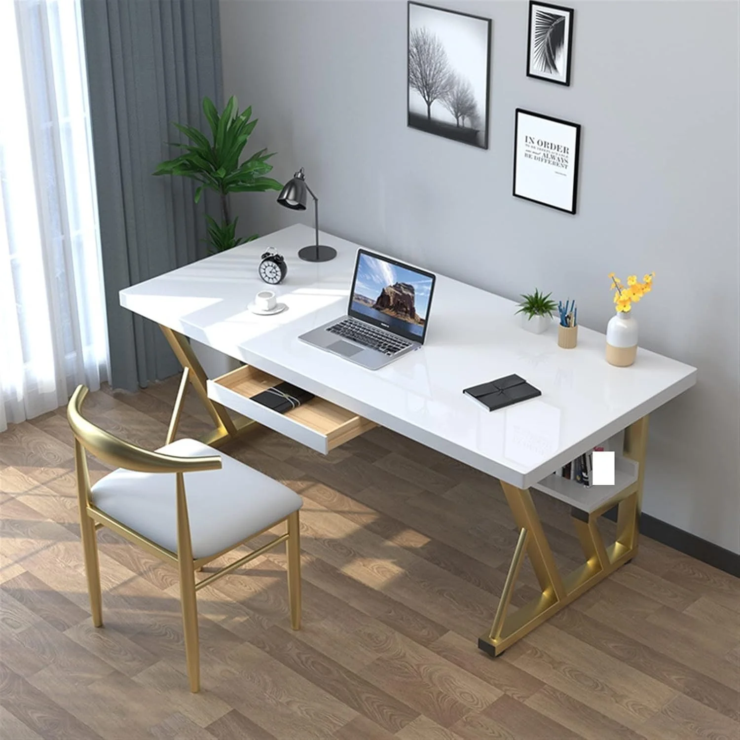 میز کار، میز کامپیوتر، مناسب اتاق خواب منزل، سفید، میز مطالعه، میز اداری