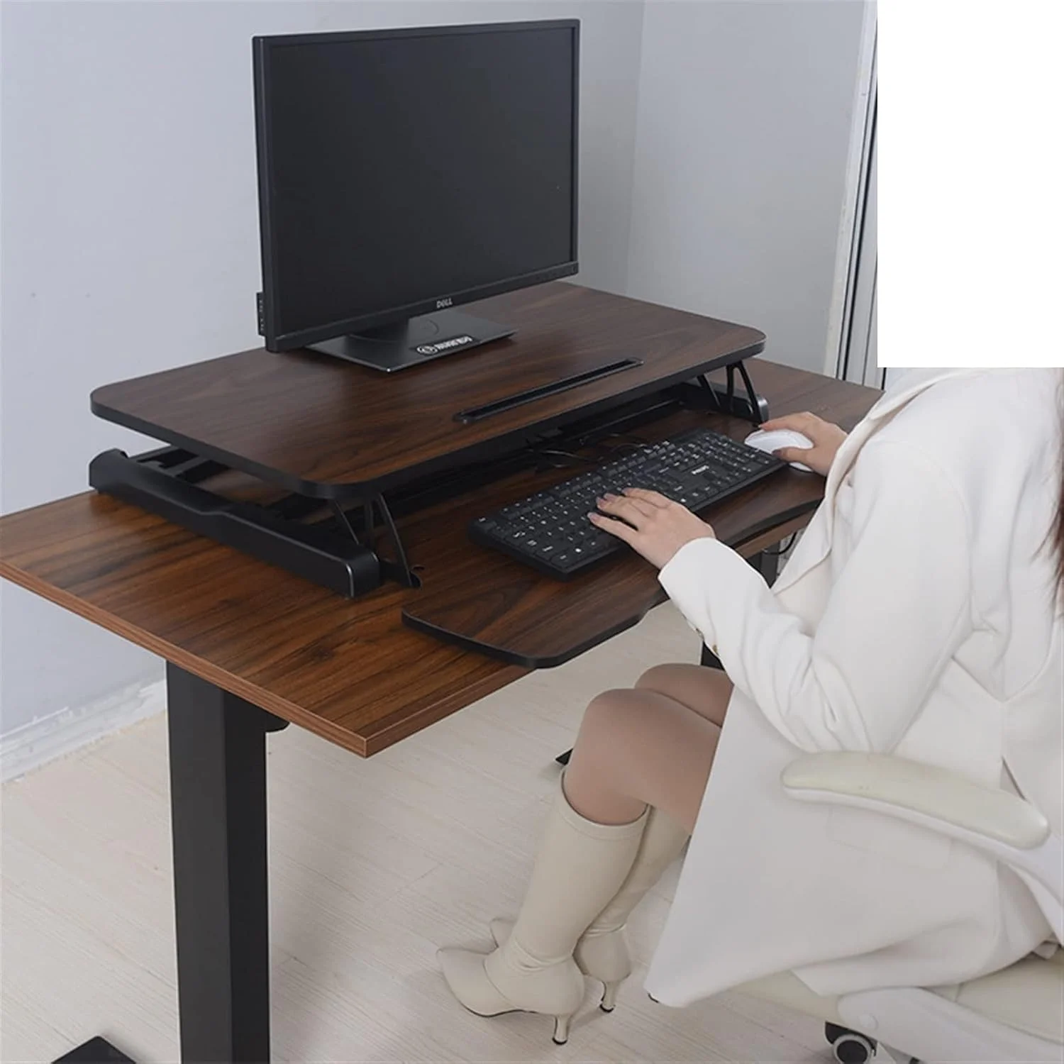 میز کار، میز ایستاده تاشو قابل تنظیم برای کامپیوتر، لپ تاپ و نوت بوک