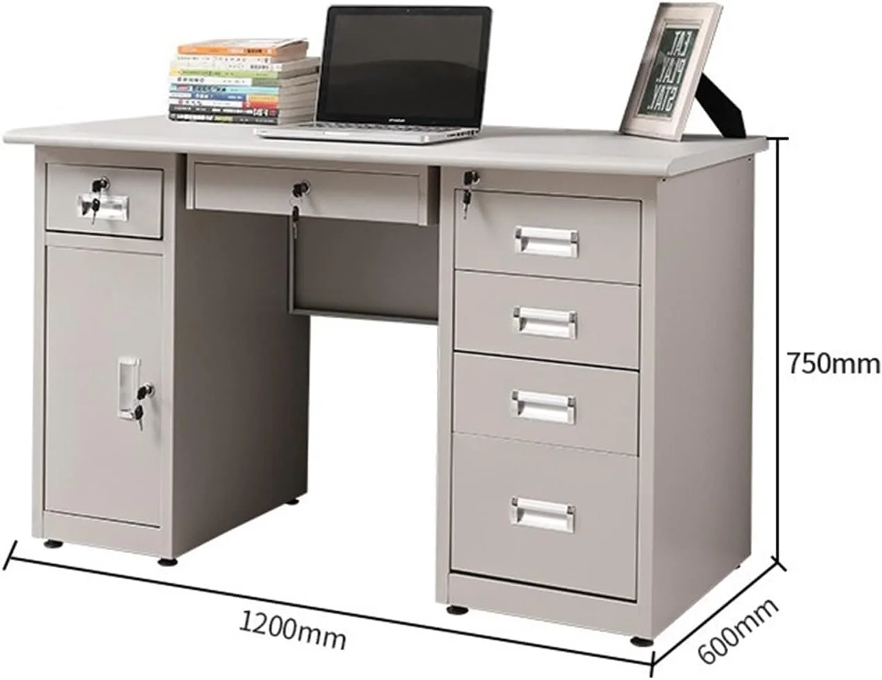 میز کار، میز کامپیوتر تک نفره با میز کشو دار با قفل