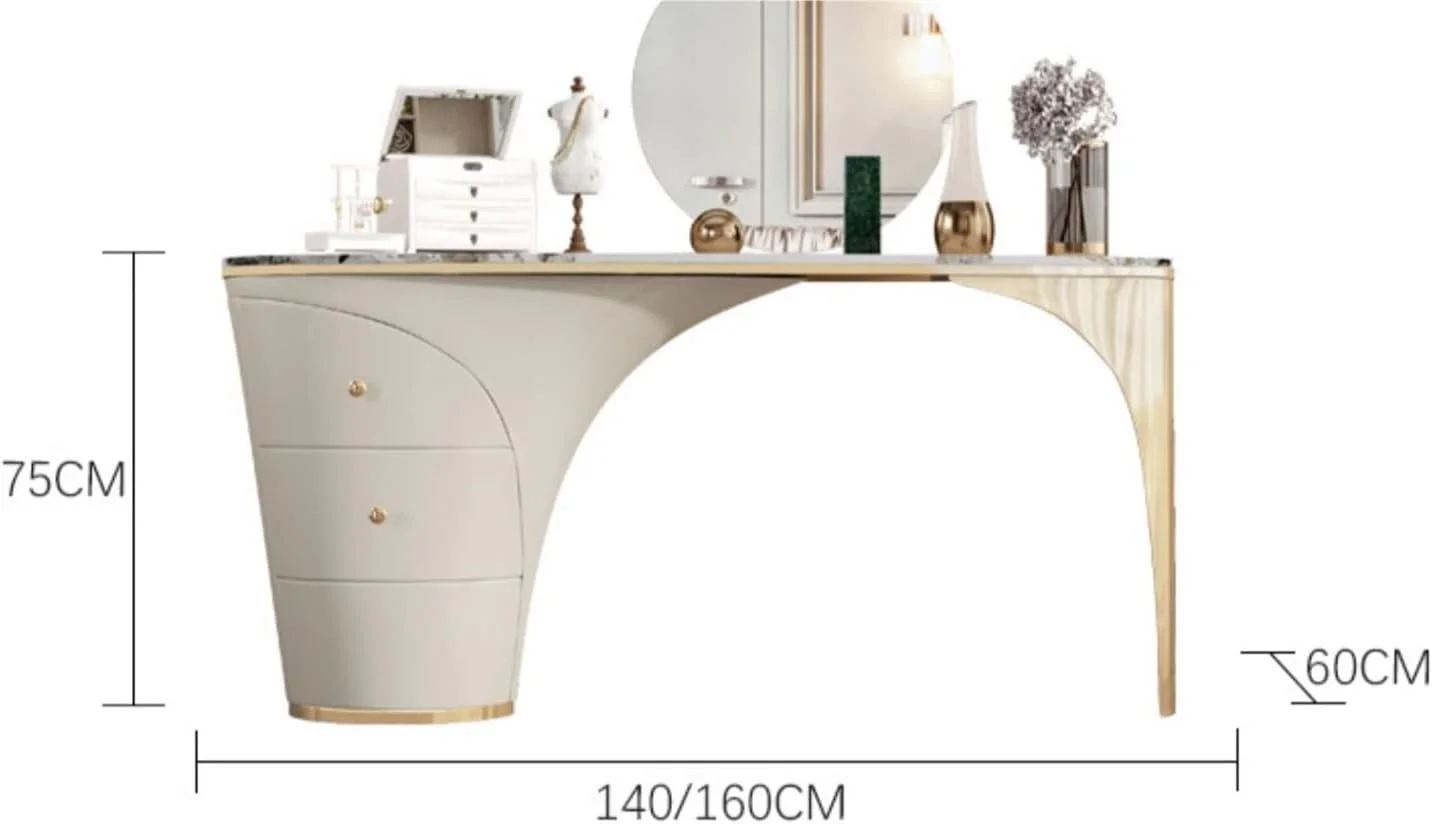 میز کار ZKSKOX، میز کامپیوتر چرمی زین اسبی با طراحی مدرن و صفحه براق، مناسب اتاق خواب و مطالعه