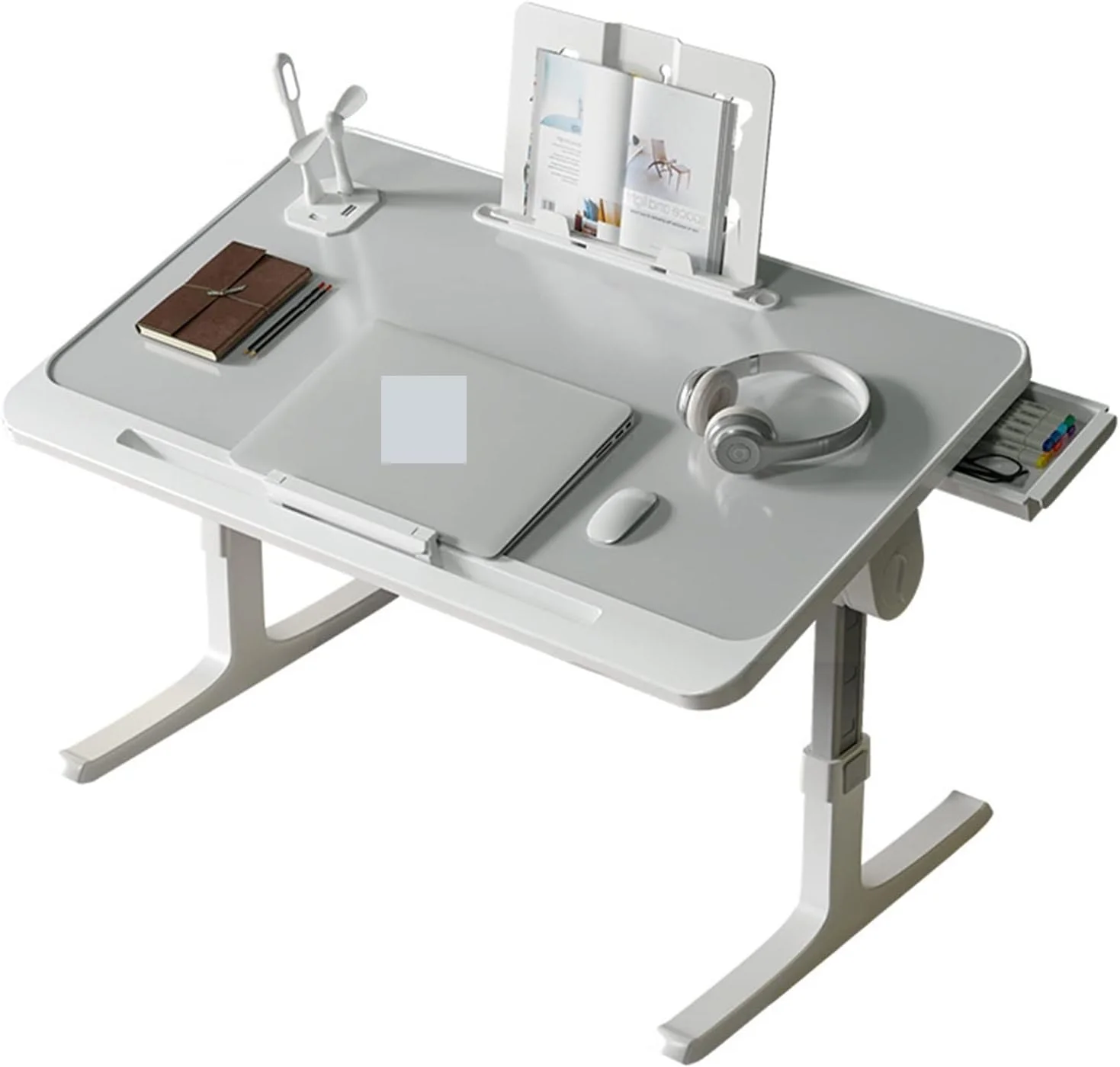 میز کار کوچک قابل تنظیم برای تخت، میز لپ تاپ تاشو، مناسب اتاق خواب افراد کم حوصله، خوابگاه، دانشجویی