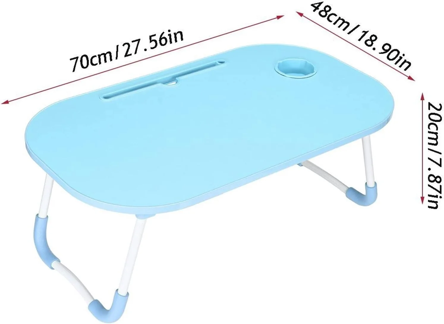 میز کار تاشو چند منظوره مناسب لپ تاپ، سینی میز لپ تاپ برای تخت خواب و مبل، دارای جای تبلت و جا لیوانی