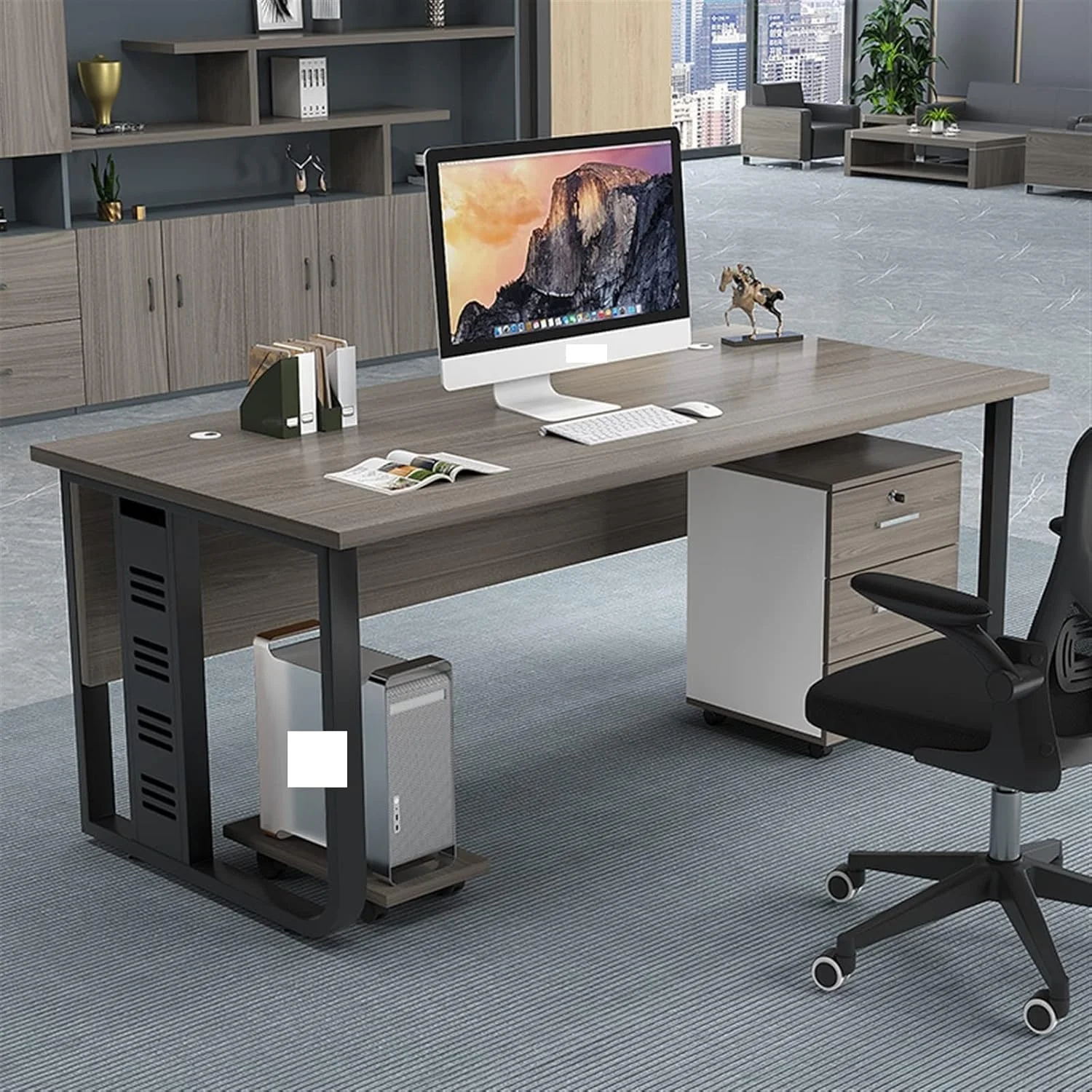 میز کار ZKSKOX، میز تکی، میز کارمندی، میز کامپیوتر، ترکیب صندلی، مدیر کل