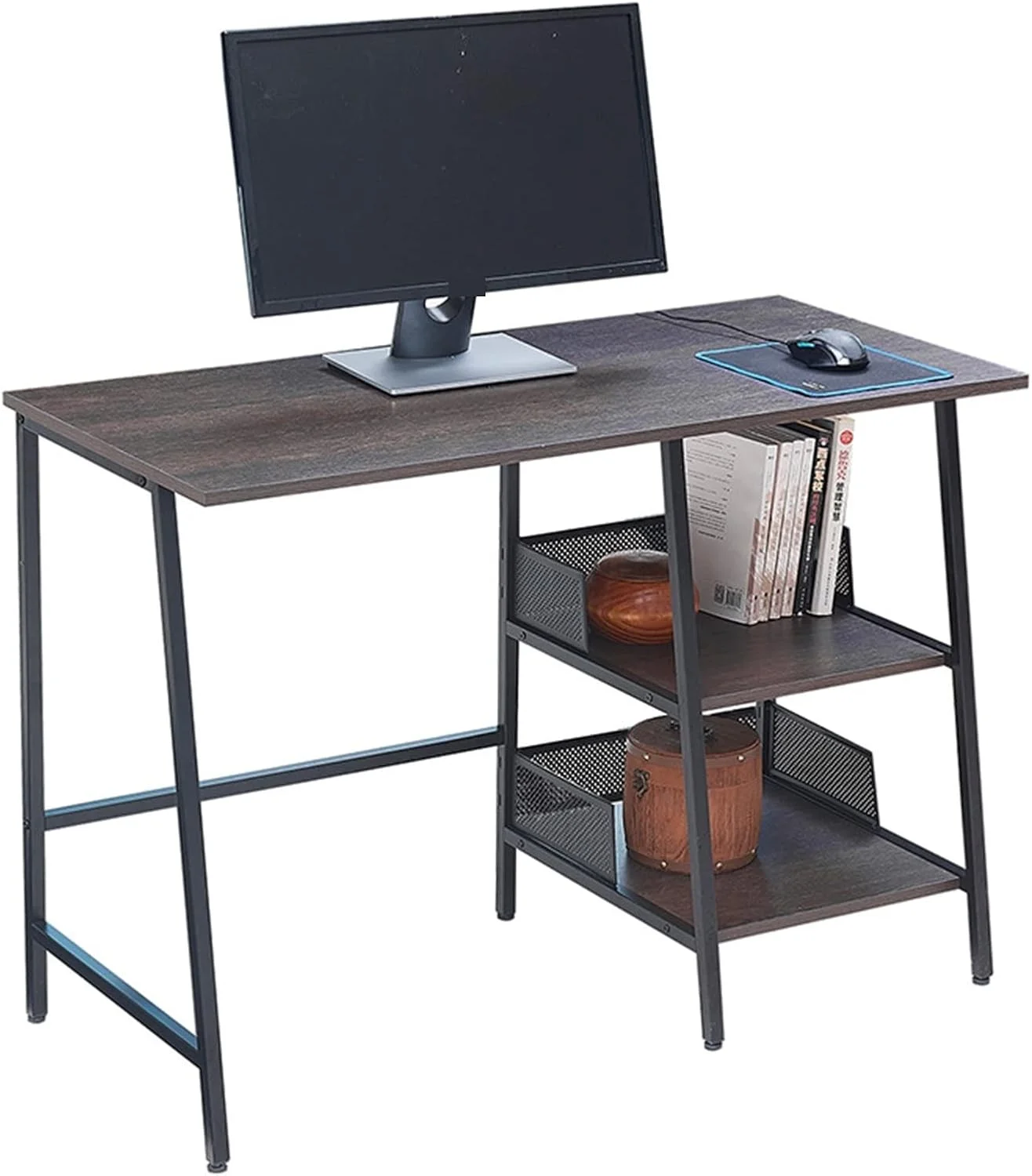 میز کار ZKSKOX، میز کامپیوتر، میز مطالعه اداری خانگی با قفسه