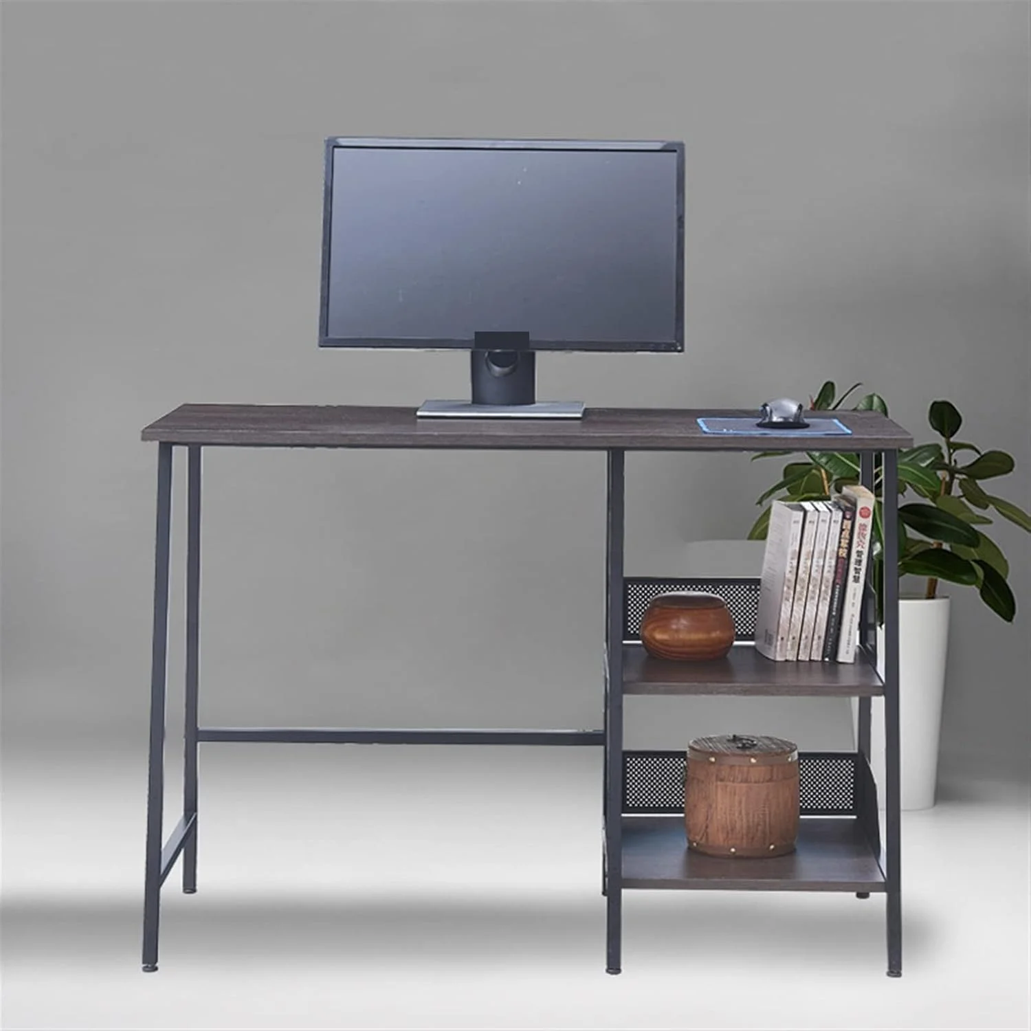 میز کار ZKSKOX، میز کامپیوتر، میز مطالعه اداری خانگی با قفسه میز کار ZKSKOX، میز کامپیوتر، میز مطالعه اداری خانگی با قفسه