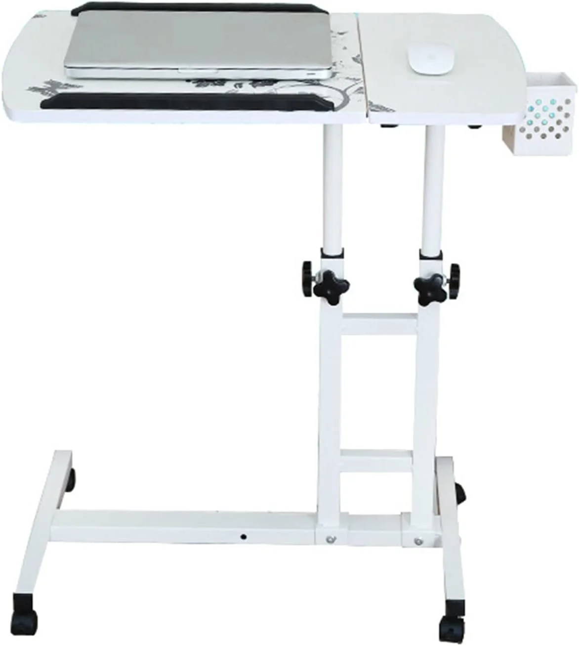 میز کار تاشو و قابل حمل برای لپ تاپ، مناسب برای استفاده در کنار تخت، با قابلیت تنظیم ارتفاع و چرخش