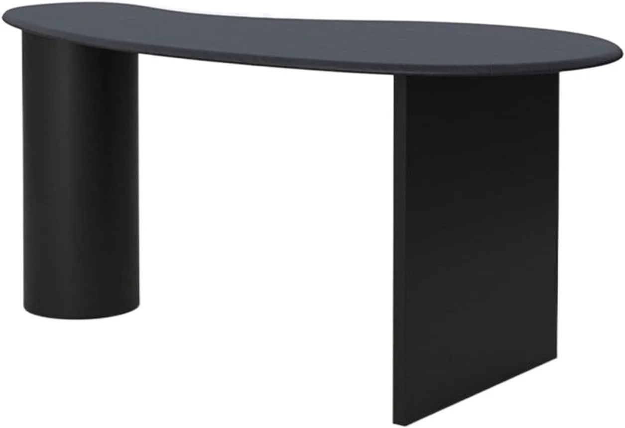 میز کار ZKSKOX، میز کامپیوتر کمانی، مناسب منزل، اداری تک نفره با طراحی خاص