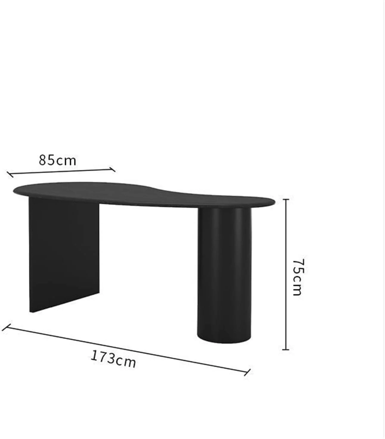 میز کار ZKSKOX، میز کامپیوتر کمانی، مناسب منزل، اداری تک نفره با طراحی خاص