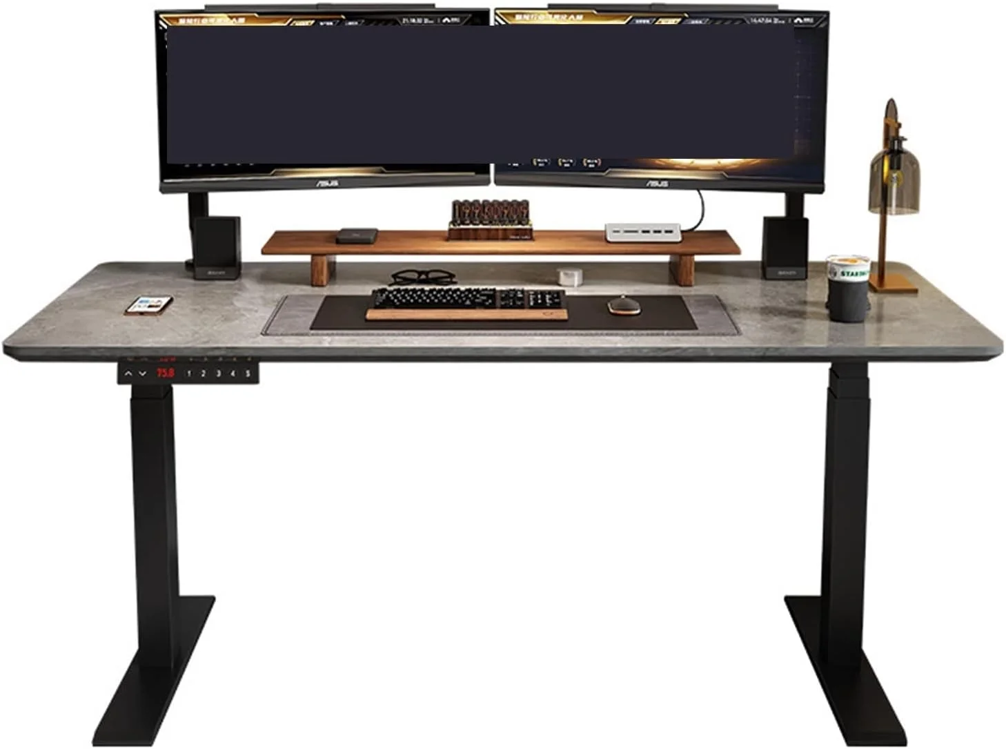 میز کار ZKSKOX پایه میز برقی بالابر الکترونیکی مناسب گیمینگ و کار خانگی، موتور دوگانه، میز کامپیوتر اداری ایستاده میز کار ZKSKOX پایه میز برقی بالابر الکترونیکی مناسب گیمینگ و کار خانگی، موتور دوگانه، میز کامپیوتر اداری ایستاده