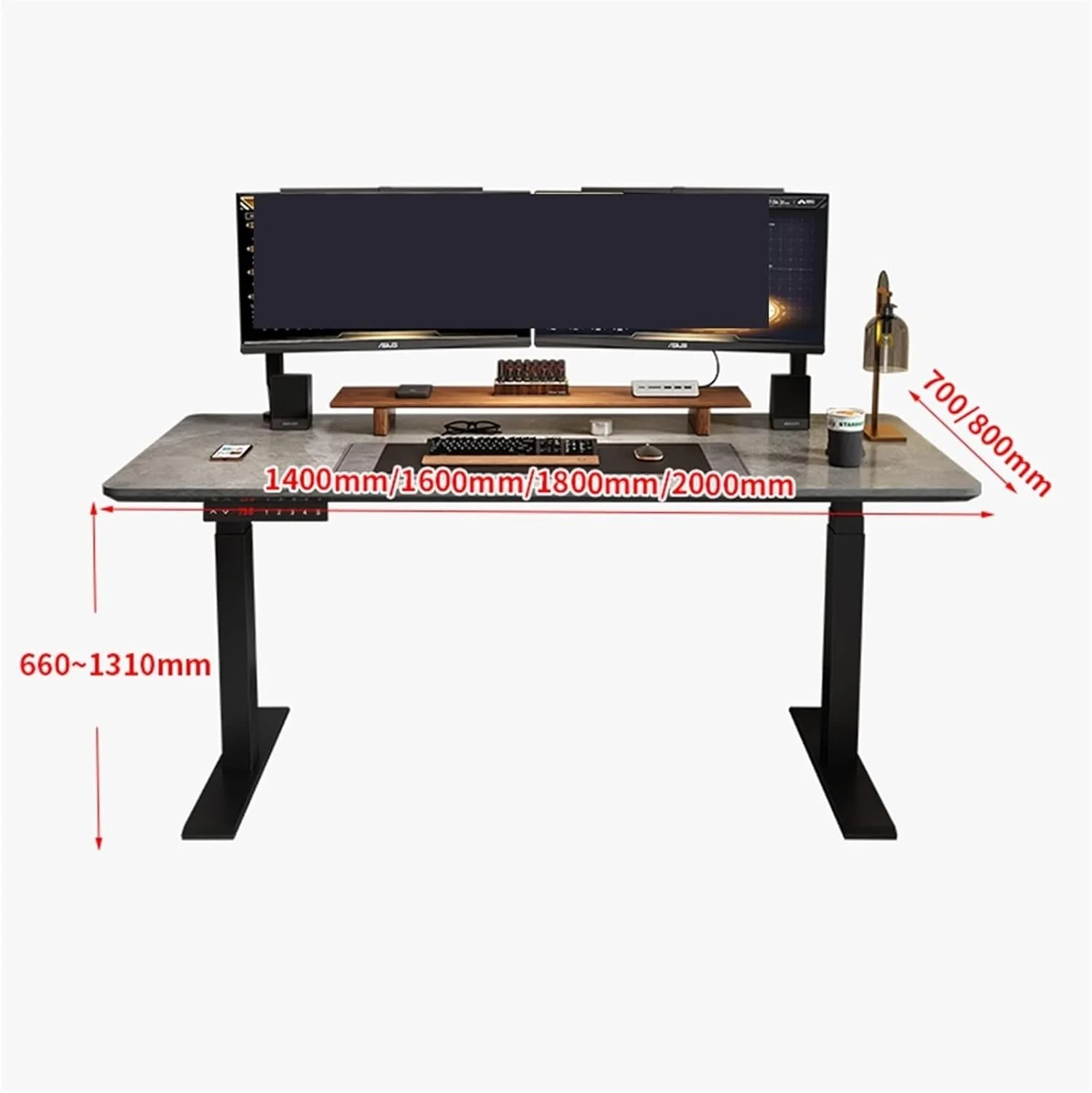 میز کار ZKSKOX پایه میز برقی بالابر الکترونیکی مناسب گیمینگ و کار خانگی، موتور دوگانه، میز کامپیوتر اداری ایستاده