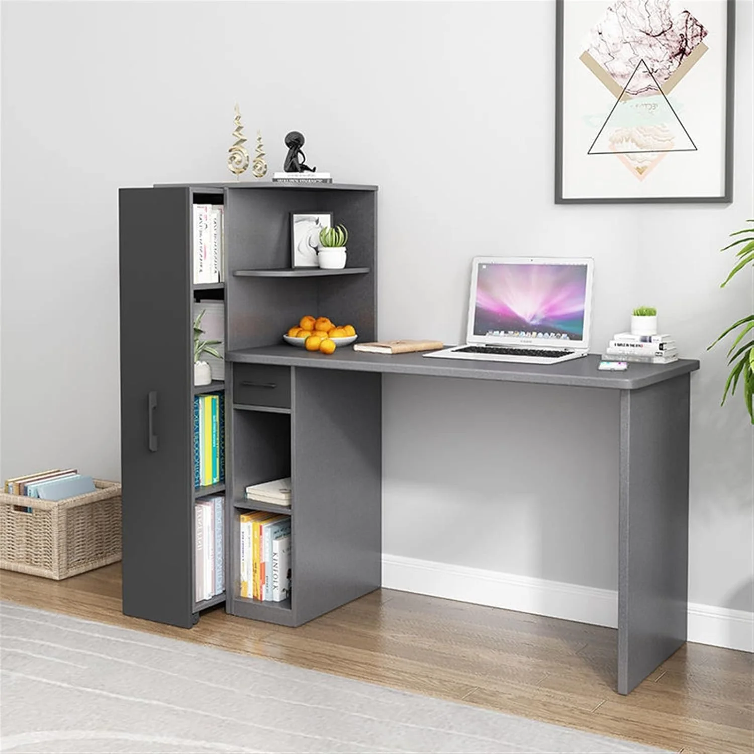 میز کامپیوتر، میز مطالعه، مناسب اتاق خواب کوچک، دارای قفسه کتاب، مبلمان یکپارچه میز کامپیوتر، میز مطالعه، مناسب اتاق خواب کوچک، دارای قفسه کتاب، مبلمان یکپارچه