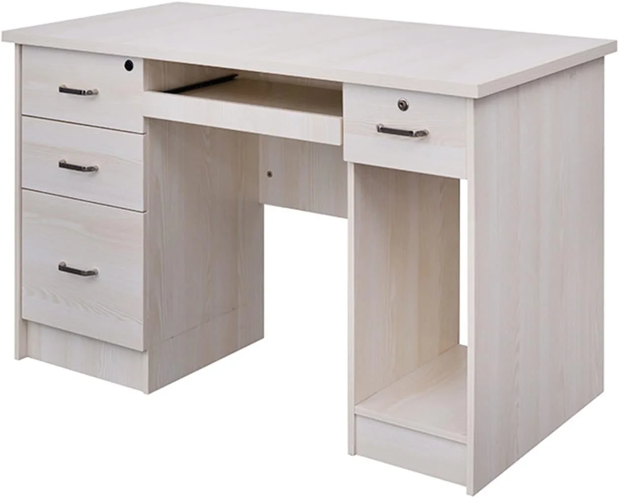 میز کار ZKSKOX، میز کارمندی، میز کامپیوتر خانگی تک نفره با کابینت، چند منظوره برای مطالعه میز کار ZKSKOX، میز کارمندی، میز کامپیوتر خانگی تک نفره با کابینت، چند منظوره برای مطالعه