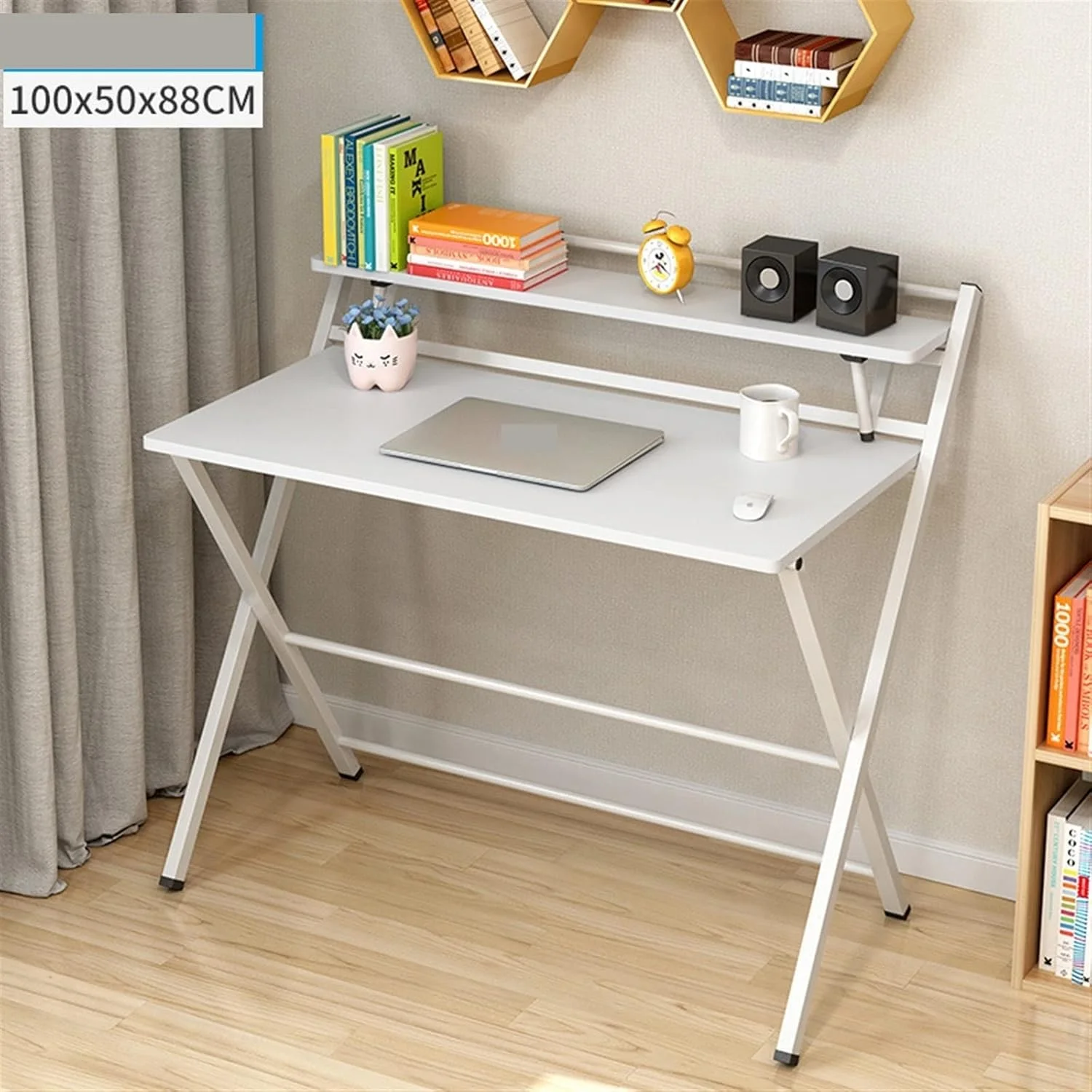 میز کار ZKSKOX، میز تحریر، آموزش کامپیوتر، مستطیل تاشو، مناسب اتاق خواب