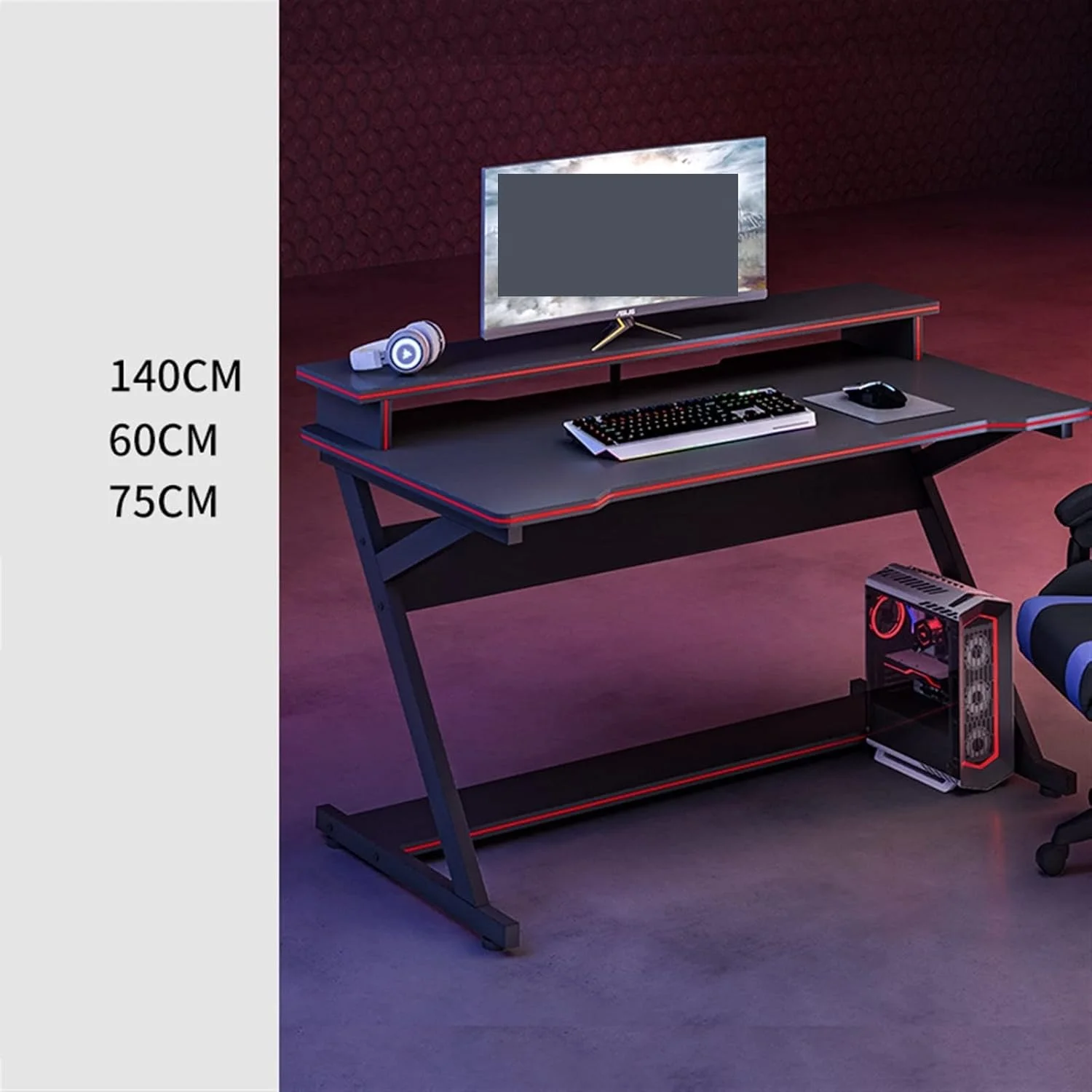 میز کامپیوتر کار ZKSKOX، میز تحریر، میز گیمینگ، میز مستطیلی، میز مطالعه دانش آموزی، میز ساده مناسب خانه استیجاری، میز بازی