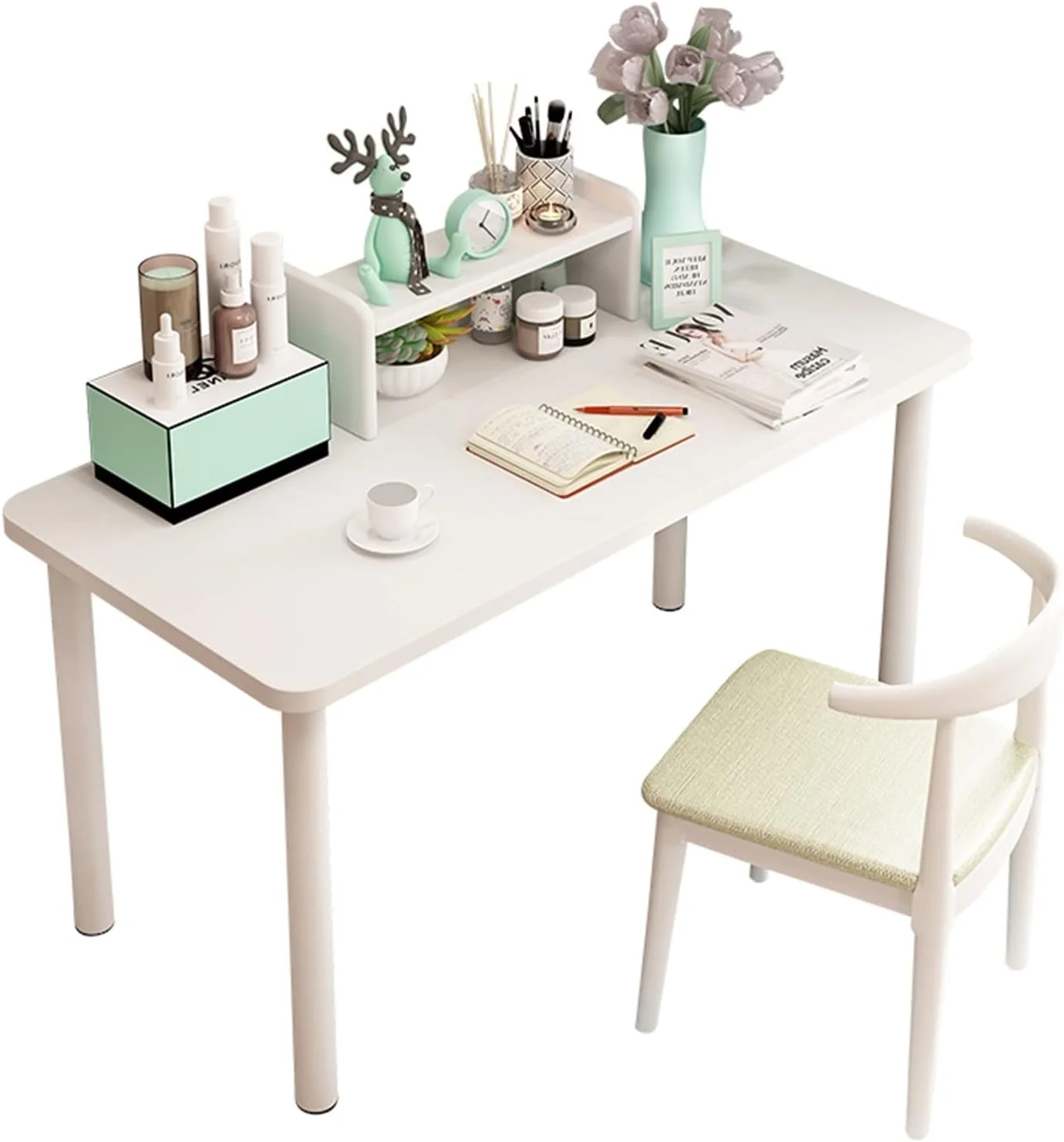 میز کامپیوتر کار ZKSKOX، میز آرایش دخترانه خانگی، مناسب خانه استیجاری، اتاق خواب، مطالعه، دفتر کار