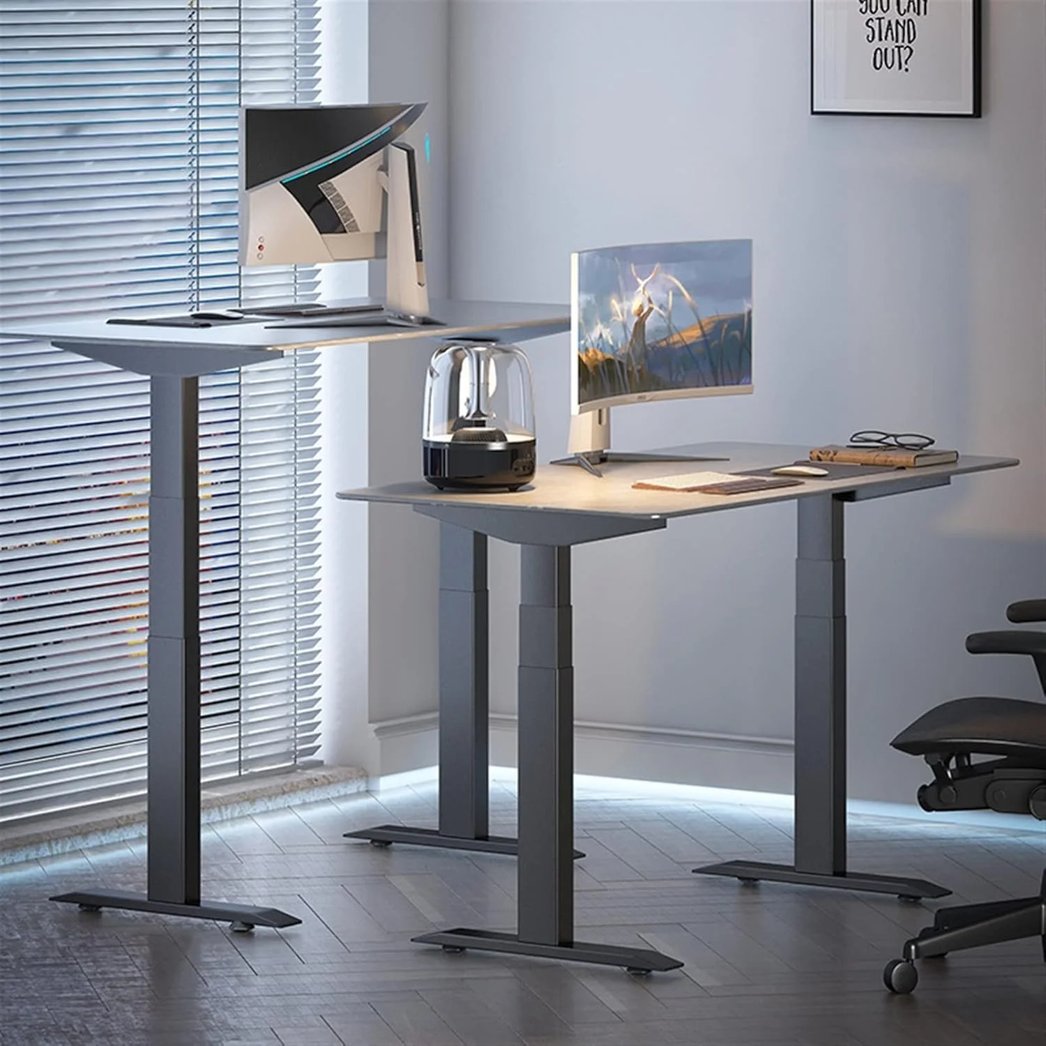 میز کار ZKSKOX، میز تحریر برقی، میز کار ایستاده عمودی اداری، میز کامپیوتر قابل تنظیم برای یادگیری در منزل