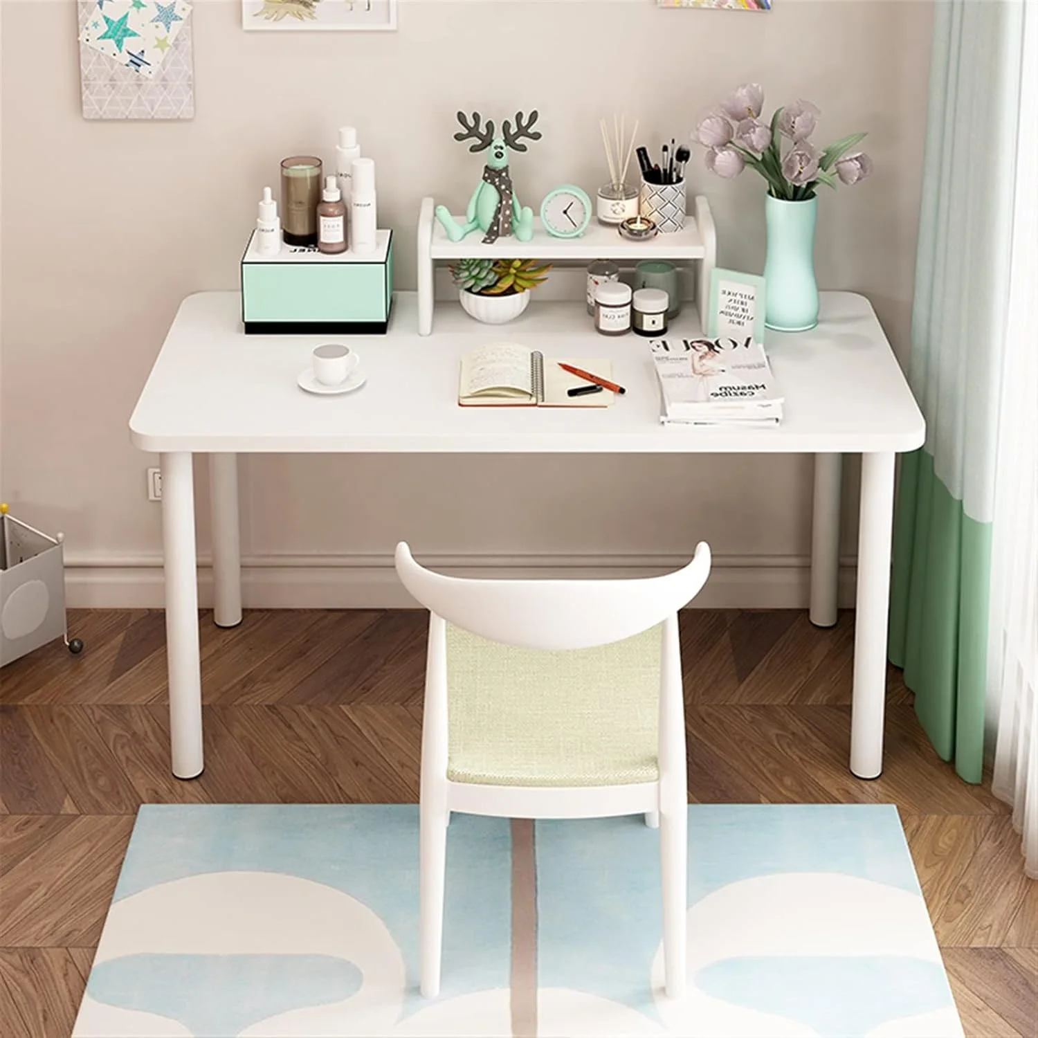 میز کامپیوتر کار ZKSKOX، میز آرایش دخترانه خانگی، مناسب خانه استیجاری، اتاق خواب، مطالعه، دفتر کار میز کامپیوتر کار ZKSKOX، میز آرایش دخترانه خانگی، مناسب خانه استیجاری، اتاق خواب، مطالعه، دفتر کار