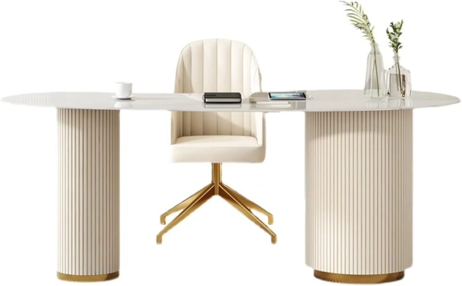 میز کار لوکس و مدرن، میز کامپیوتر یکپارچه، مناسب منزل و محل کار، چوب جامد