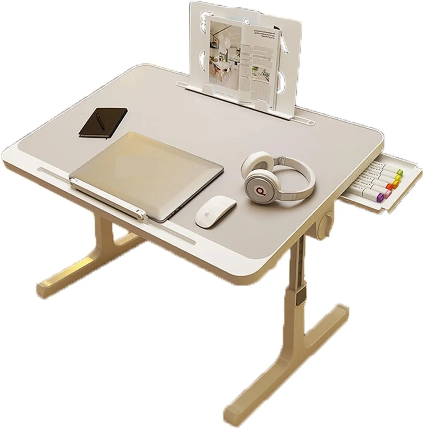 میز کار ZKSKOX، میز کوچک تخت خواب، میز بالابر کامپیوتر، میز تحریر خوابگاهی تاشو لپ تاپ