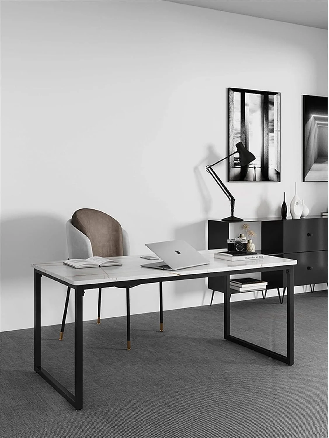 میز کار ZKSKOX، میز کامپیوتر اداری، میز تحریر مرمر خانگی مینیمالیستی