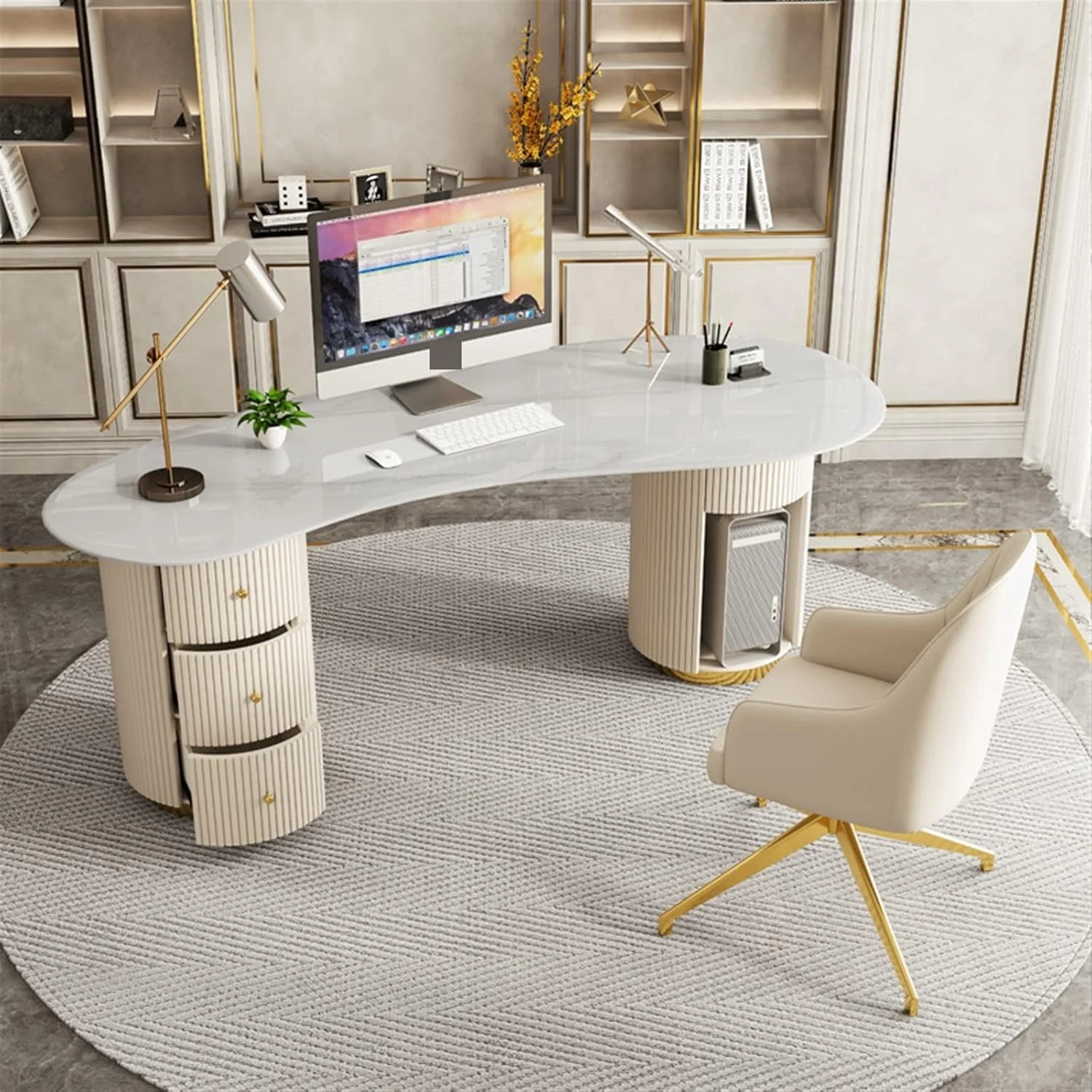 میز کار ZKSKOX، میز کامپیوتر یکپارچه خانگی، اتاق خواب کوچک خانوادگی، دفتر کار ساده میز کار ZKSKOX، میز کامپیوتر یکپارچه خانگی، اتاق خواب کوچک خانوادگی، دفتر کار ساده